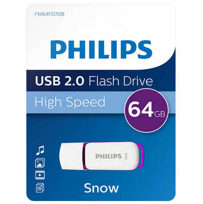 Philips »FM64FD70B/00« USB-Stick (USB 2.0, Lesegeschwindigkeit 80,00 MB/s, Snow Edition Magic Purple®, 64 GB, USB 2.0, 1er Pack)