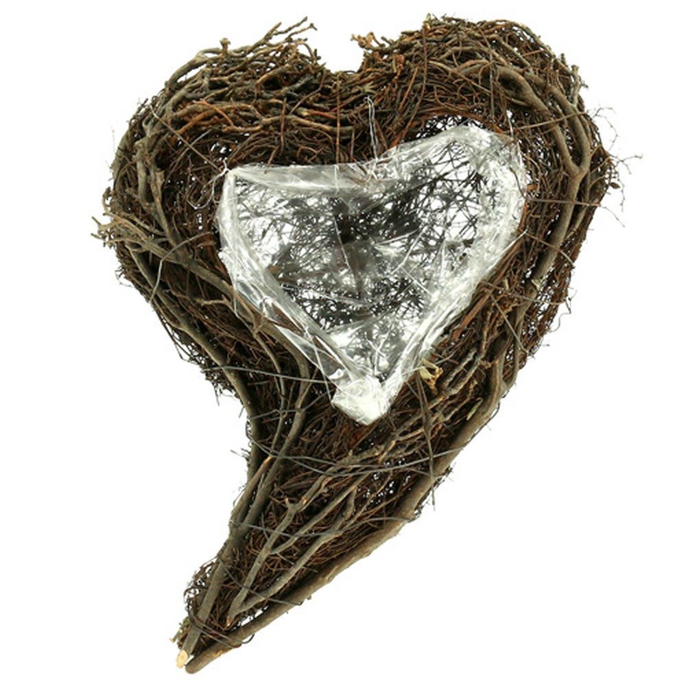 Florists Products Pflanzschale Geflochtenes Pflanzherz aus Reben für dekorative, 4 Stück