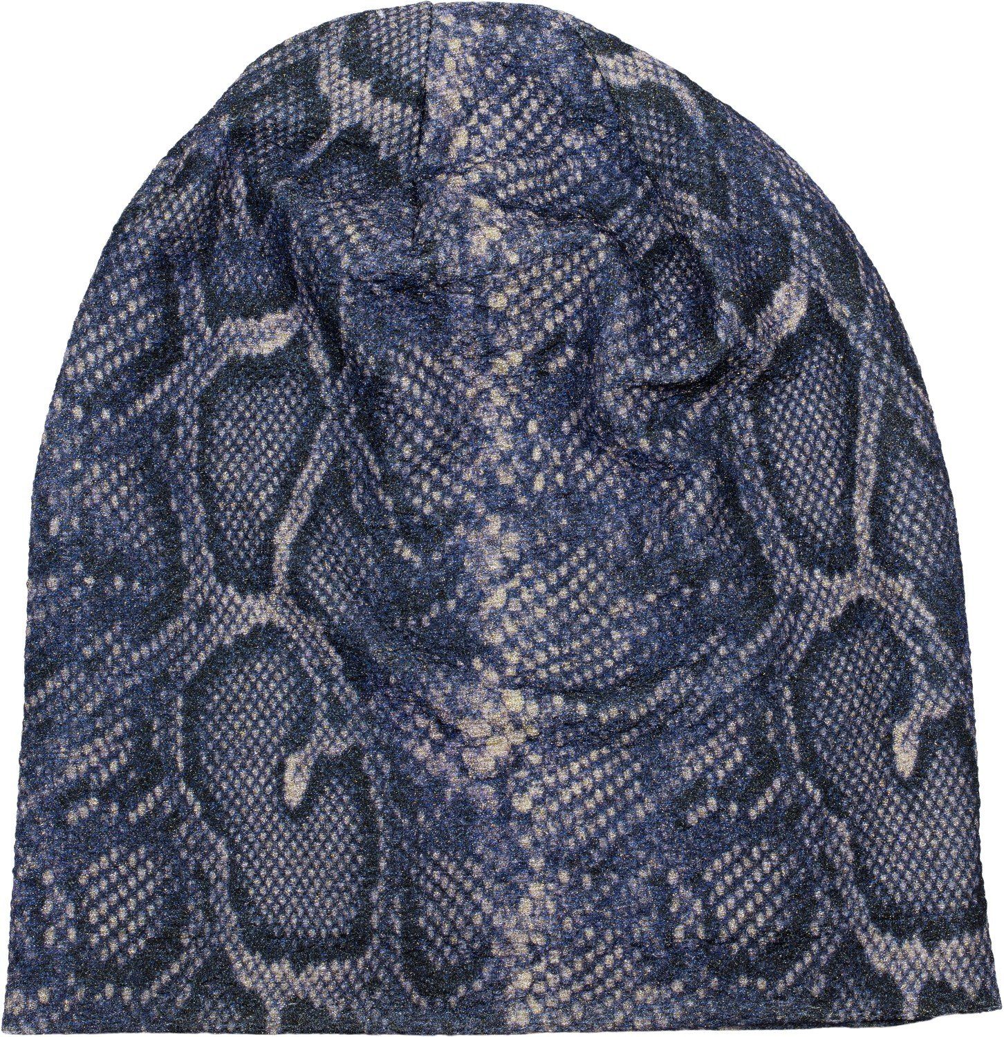 Beanie Beanie Mütze Glitzer Schlangen Muster