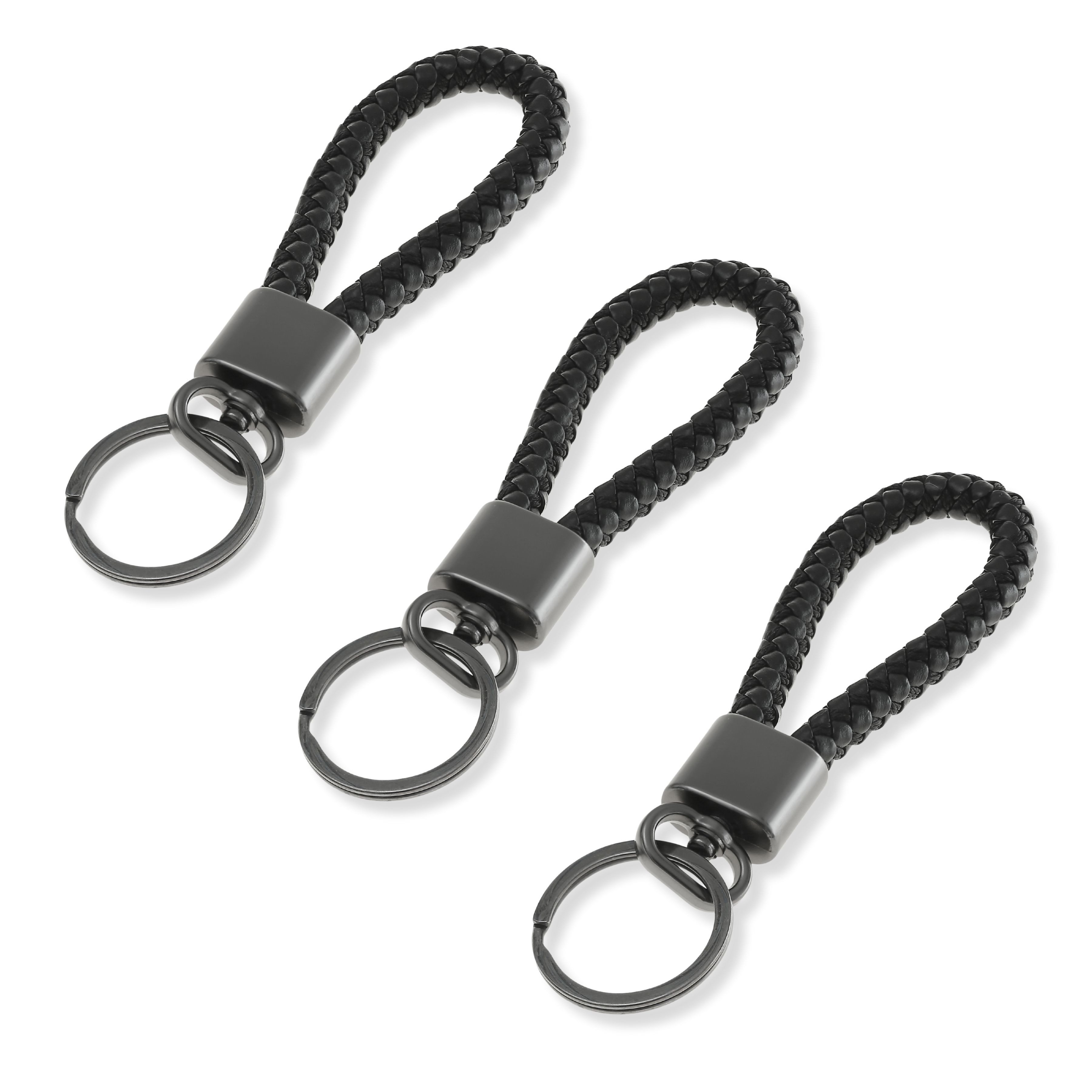 Made by Nami Schlüsselanhänger Set 3er Set Schlüsselanhänger Leder schwarz günstig online kaufen