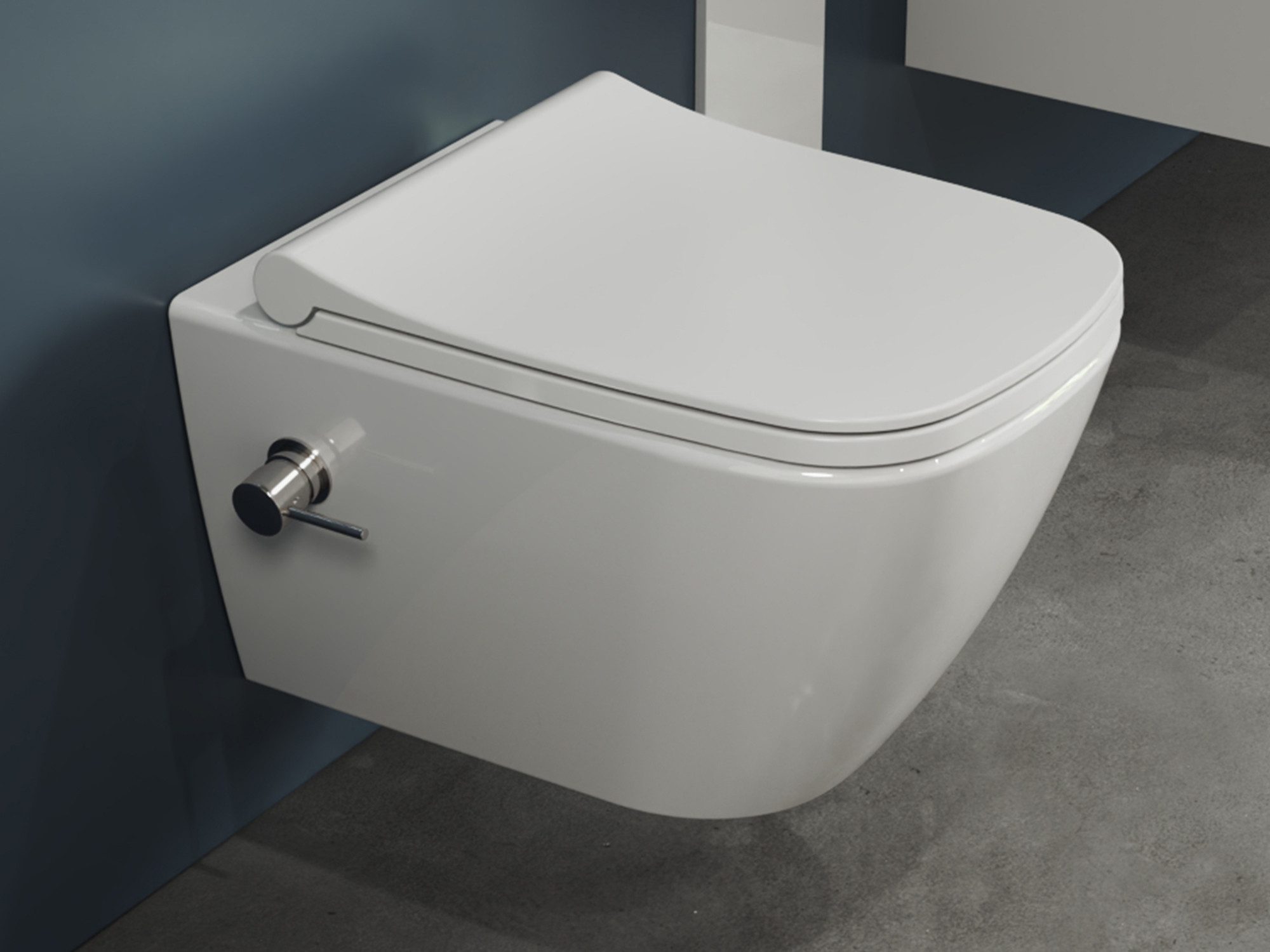 Aqua Bagno Dusch-WC Hänge-Dusch-WC spülrandlos Toilette inkl. Ventil & WC-S günstig online kaufen