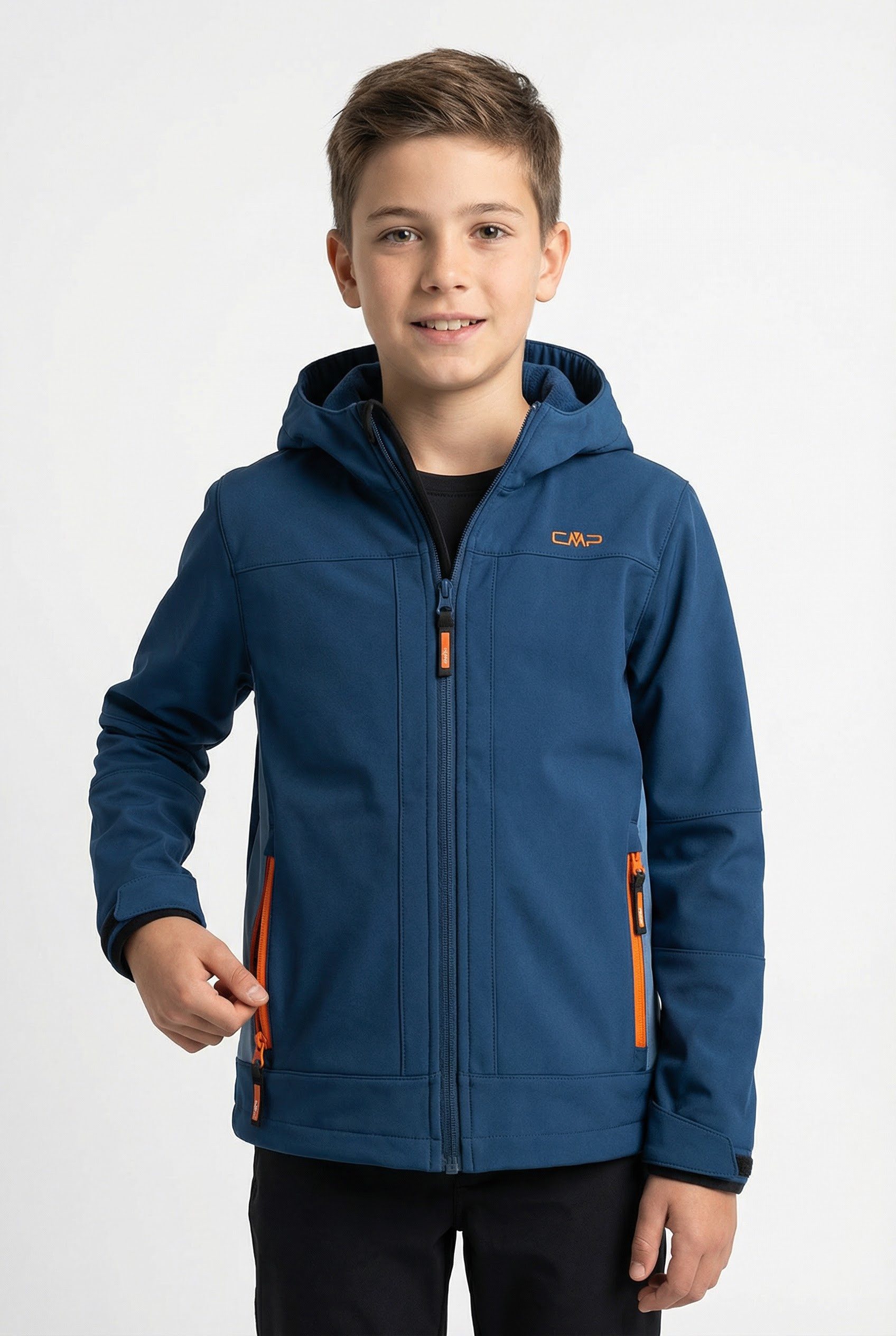 CMP Softshelljacke KID SOFTSHELL JACKET FIX HOOD mit Clima Protect Membran, wasserabweisend, atmungsaktiv
