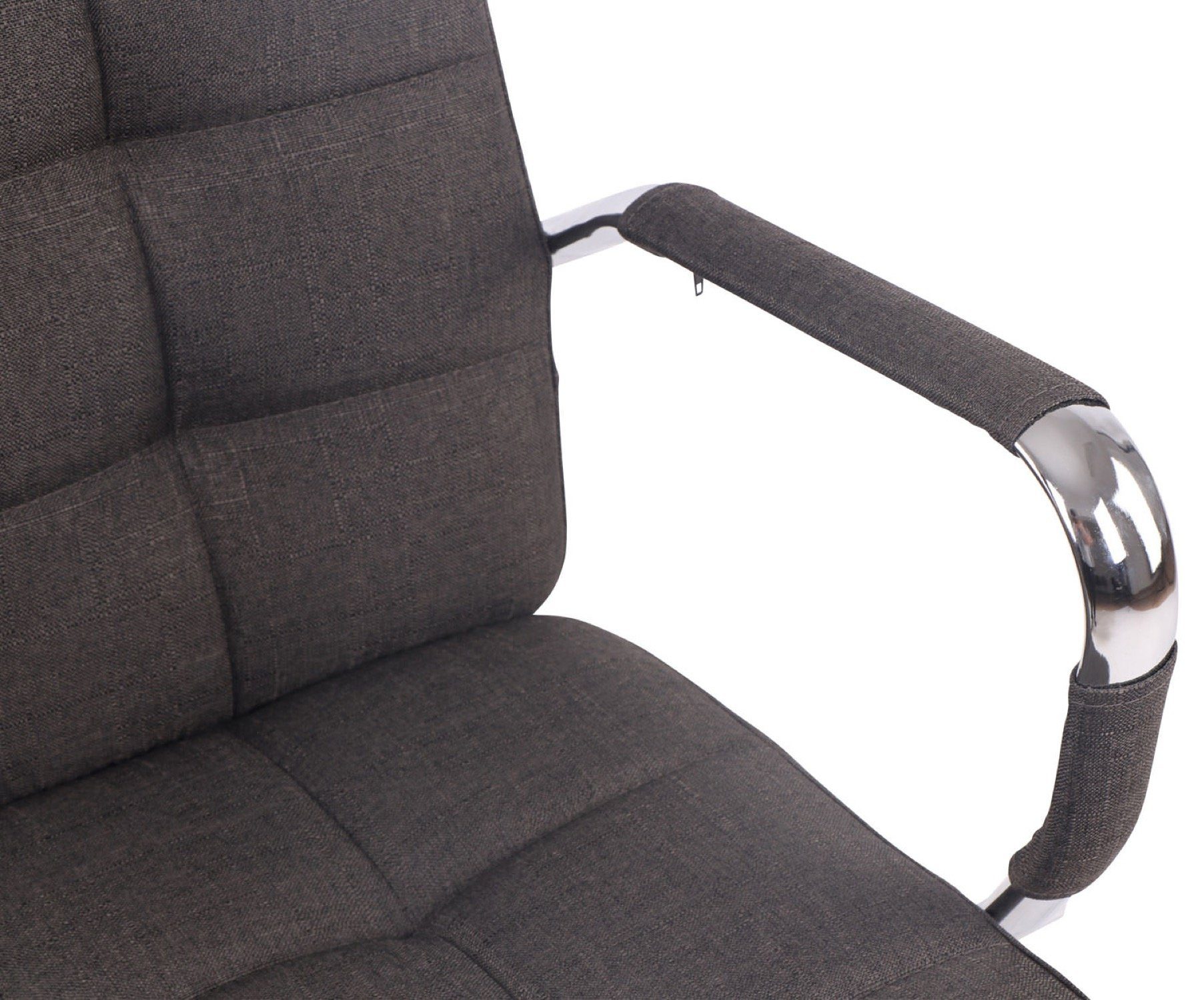 Sitzfläche: XXL), TPFLiving V1 chrom Drehstuhl, - mit (Schreibtischstuhl, höhenverstellbar drehbar bequemer Bürostuhl Metall - Bürostuhl und Gestell: 360° Deal Rückenlehne Chefsessel, Stoff dunkelgrau