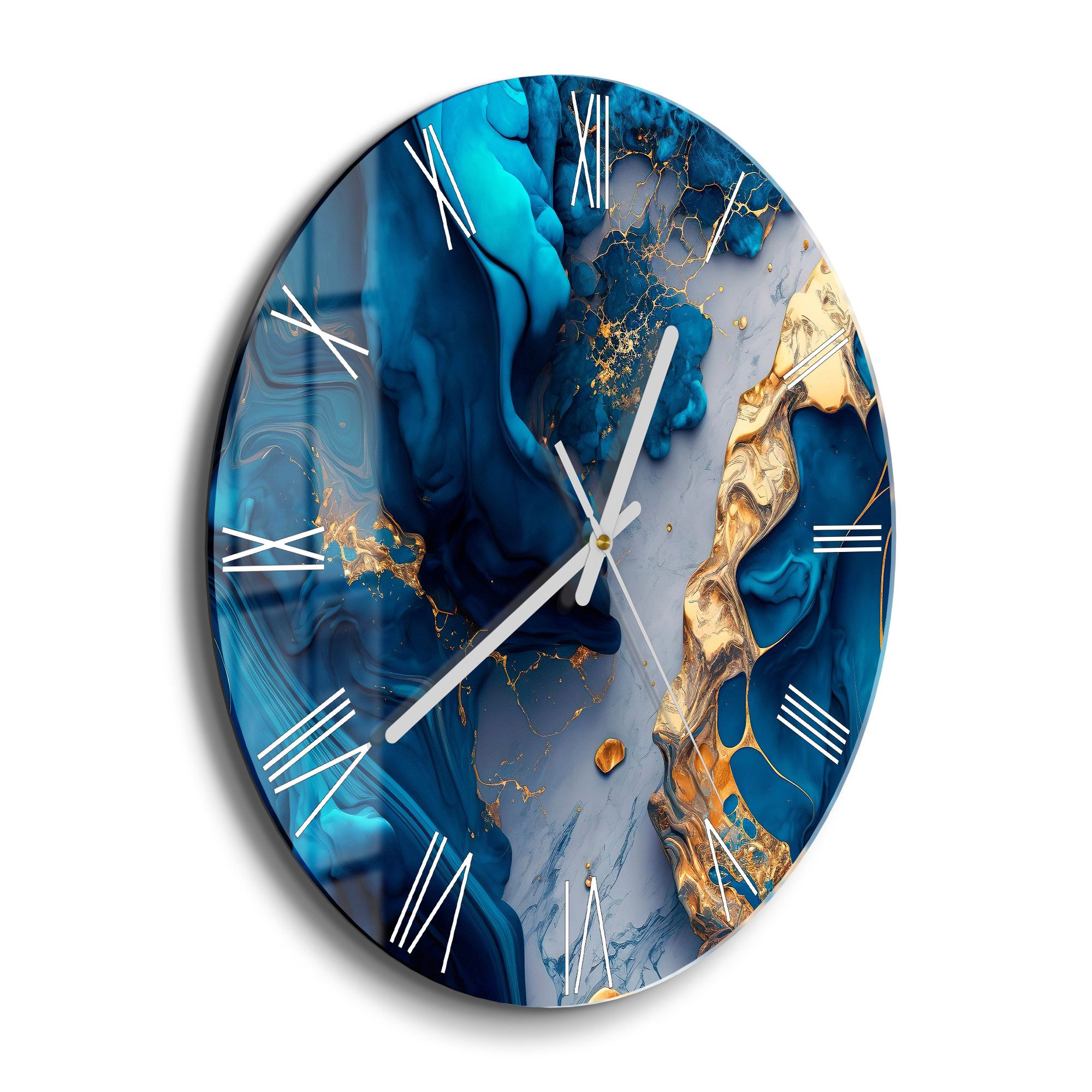 DEQORI Wanduhr 'Goldene Tiefen' (Glas Glasuhr günstig online kaufen