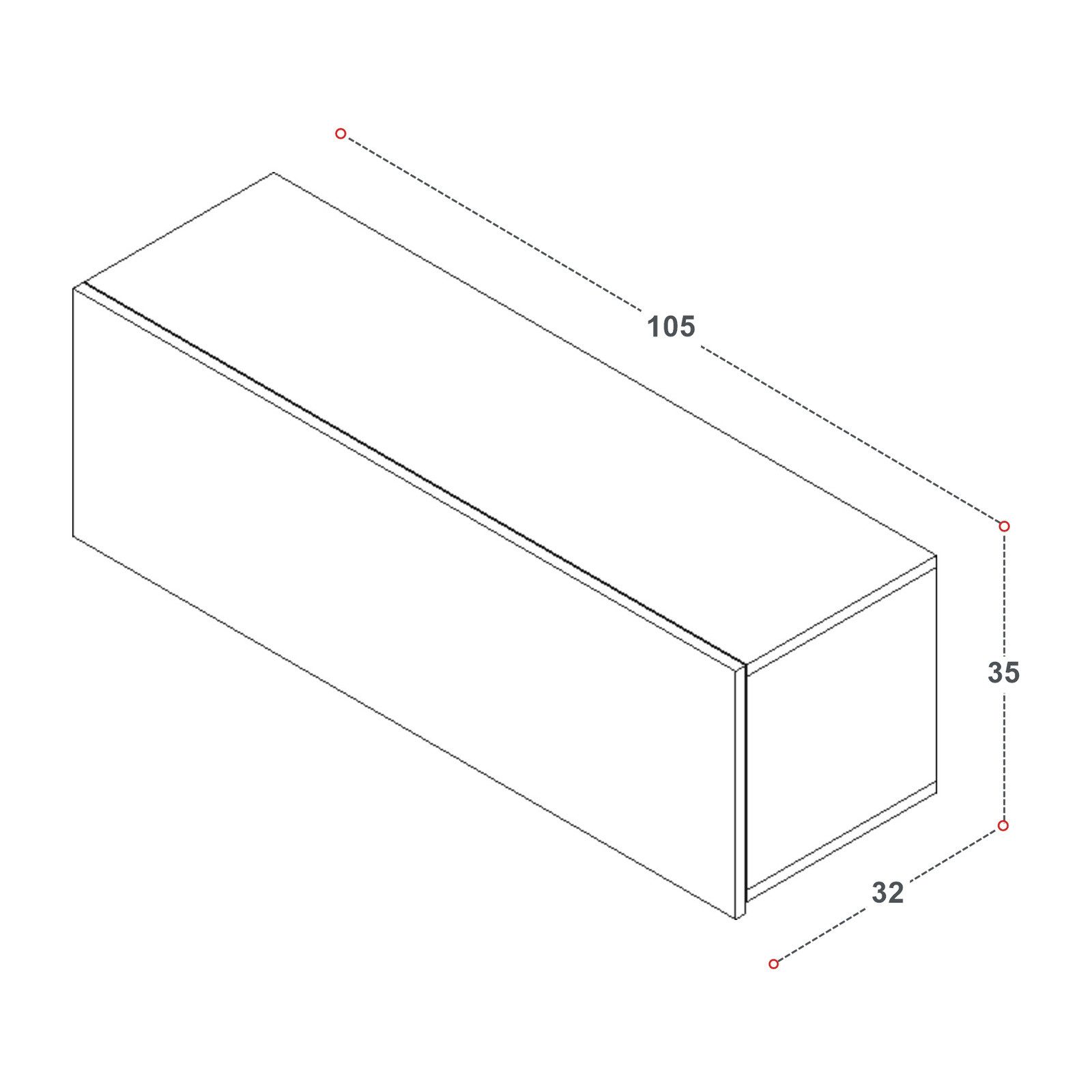 HAUSELEMENT Hängeschrank CALABRINI C-10 Wandschrank 105 cm Wandregal Schrank Modern