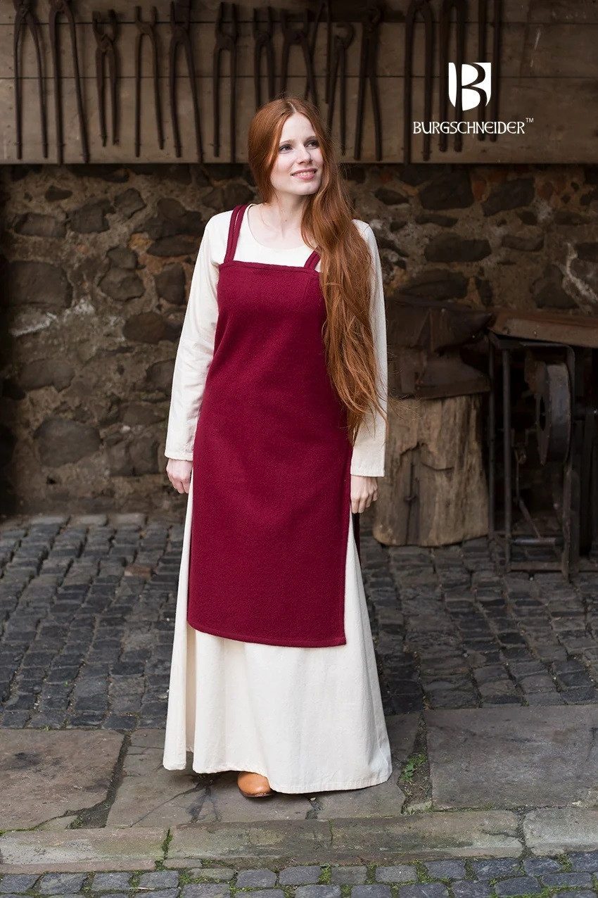 Burgschneider Ritter-Kostüm Wikinger Kleid Typ Trägerkleid Jodis Wolle Bordeaux M