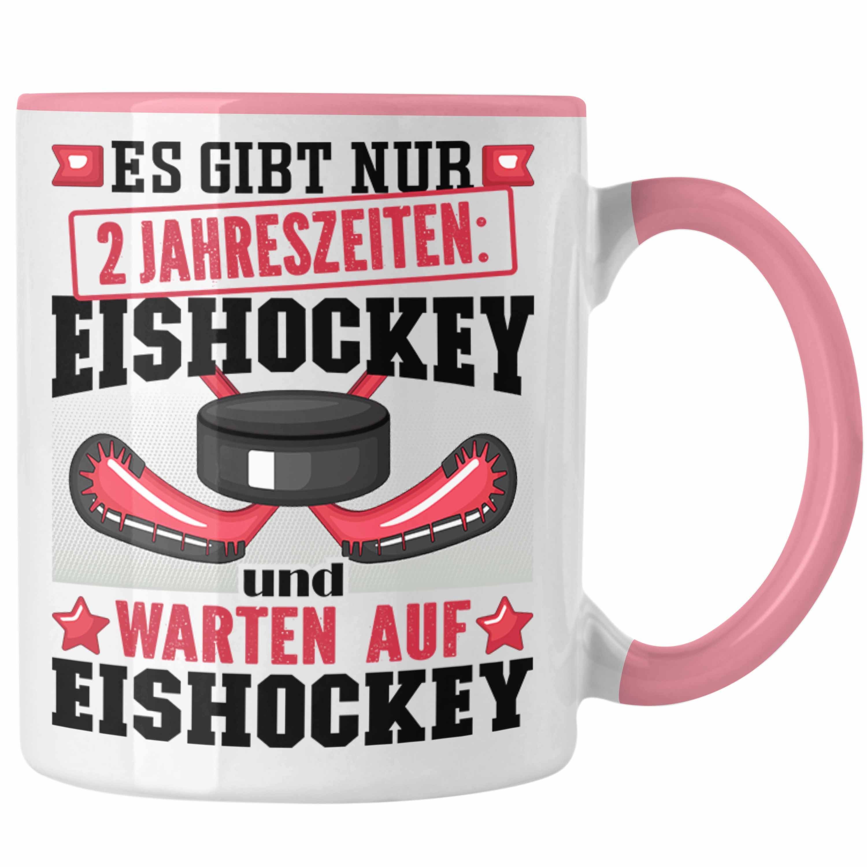 Trendation Tasse Eishockey Tasse Geschenk für Eishockey-Spieler Geschenkidee 2 Jahresze Rosa