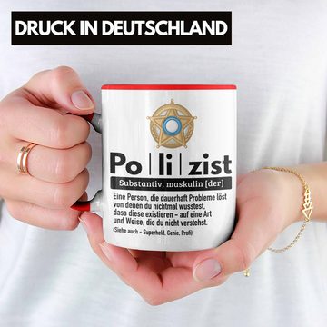 Trendation Tasse Polizist Tasse Geschenk Lustiger Spruch Definition Bester Polizei