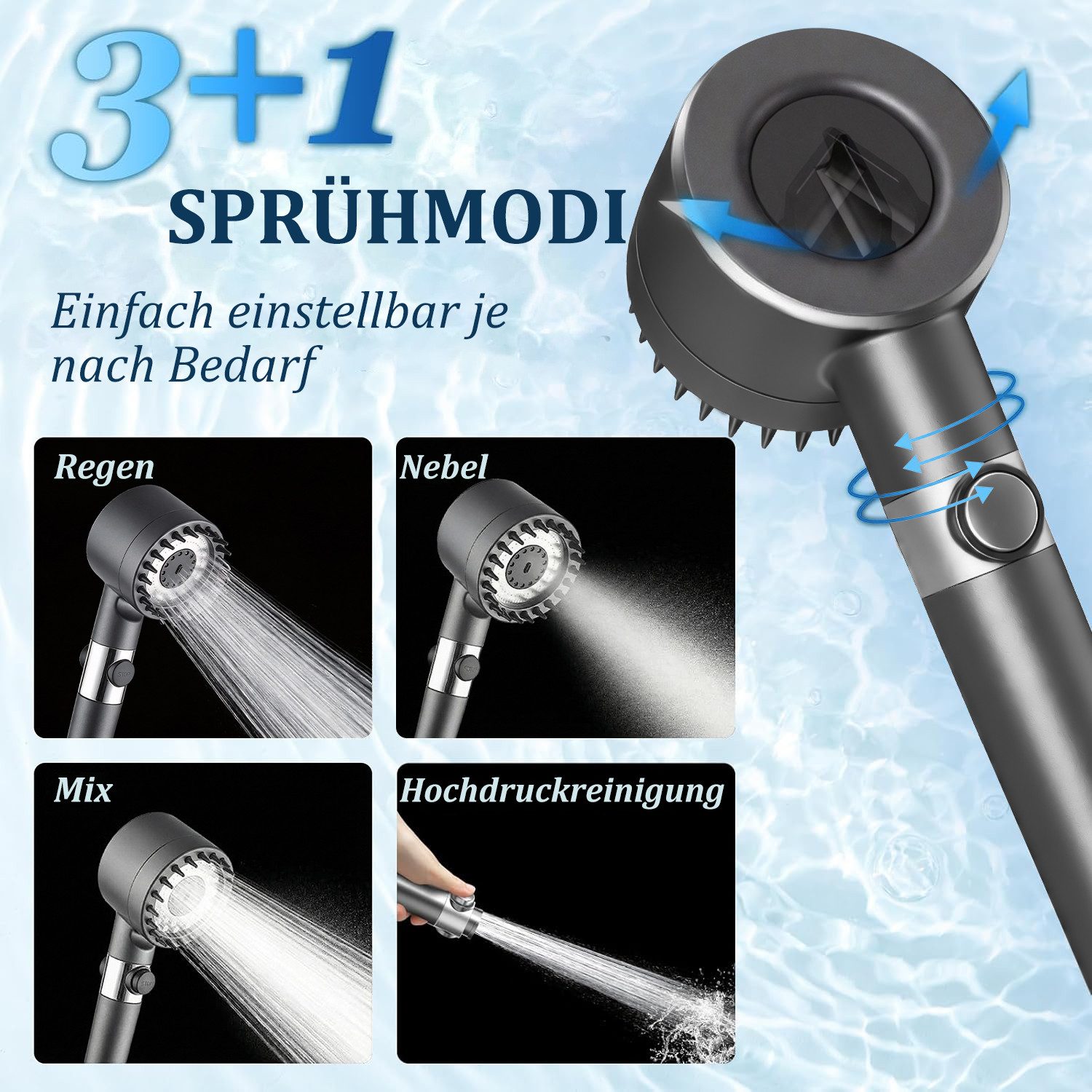 FOSMET Handbrause Gefilterter Duschkopf mit Handbrause, 10 Ersatzfilter, 2 günstig online kaufen