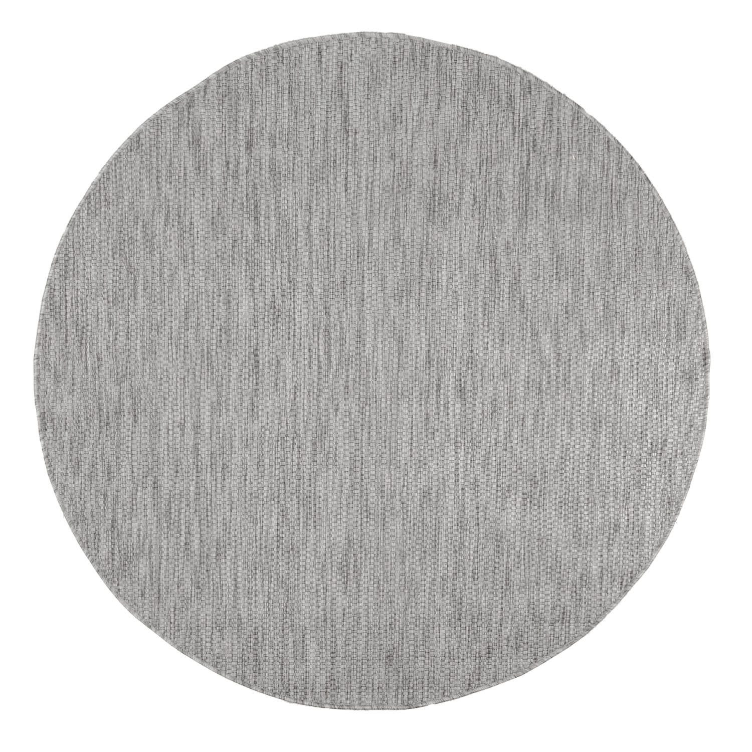 KADIMA DESIGN Teppich Unifarben Wohnzimmer schmutzabweisend Teppich Kurzflor, Rund, Höhe: 4 mm, 100% Polypropylen, Rücken aus Polypropylen, Rund, 120Dcm, Hellgrau