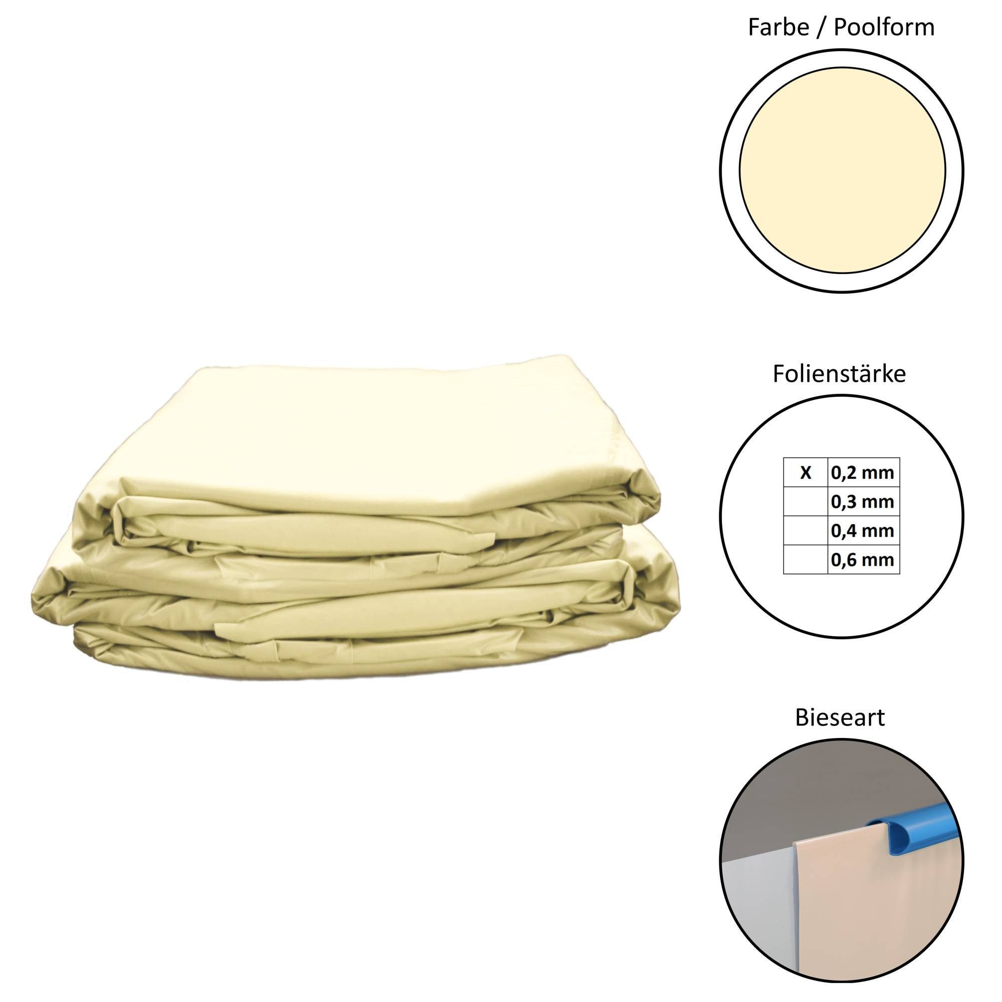 Waterman Poolinnenhülle Poolfolie Ersatzfolie Rundbecken 350x90cm - Dicke, 0,2 mm Stärke, für rund, (1-St), overlap