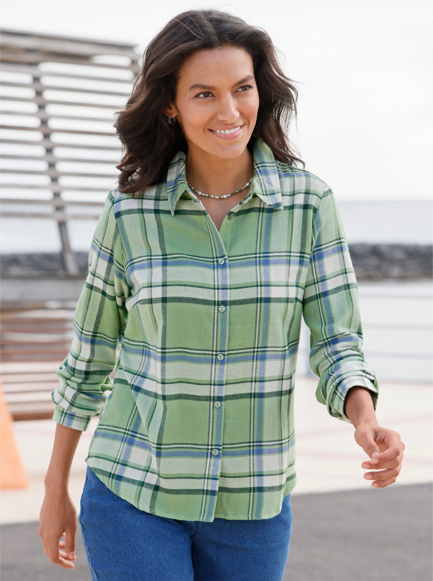 Witt Klassische Bluse Karo-Bluse Langarm
