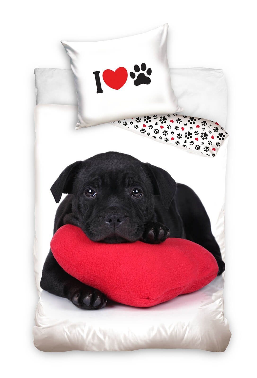 Carbotex Bettwäsche 2 x Hunde-Bettwäsche-Set mit Wende-motiv, 135x200 & 80x günstig online kaufen