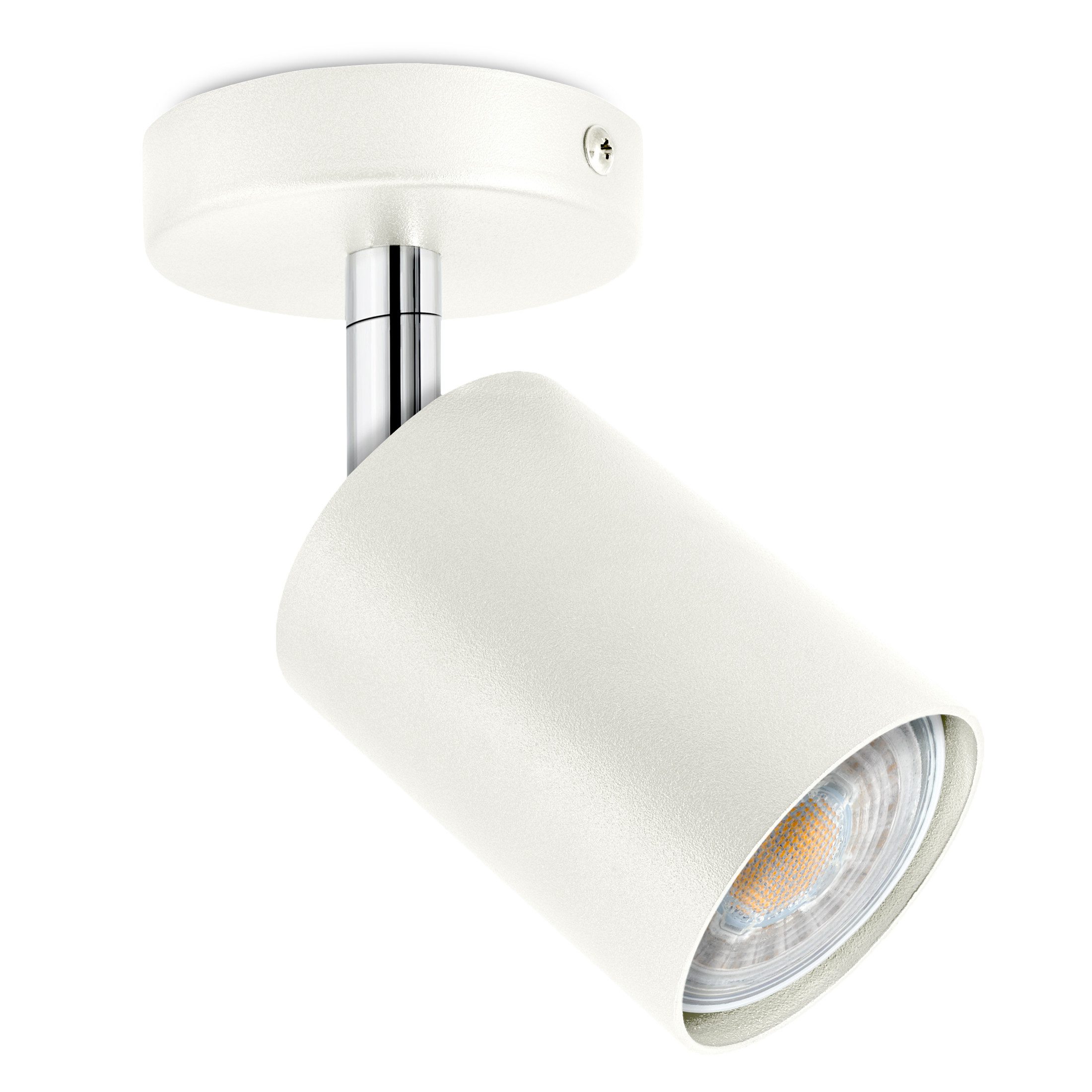 SSC-LUXon LED Aufbaustrahler LED Deckenstrahler 1 flammig Wandspot in weiss schwenkbar LED GU10, Warmweiß