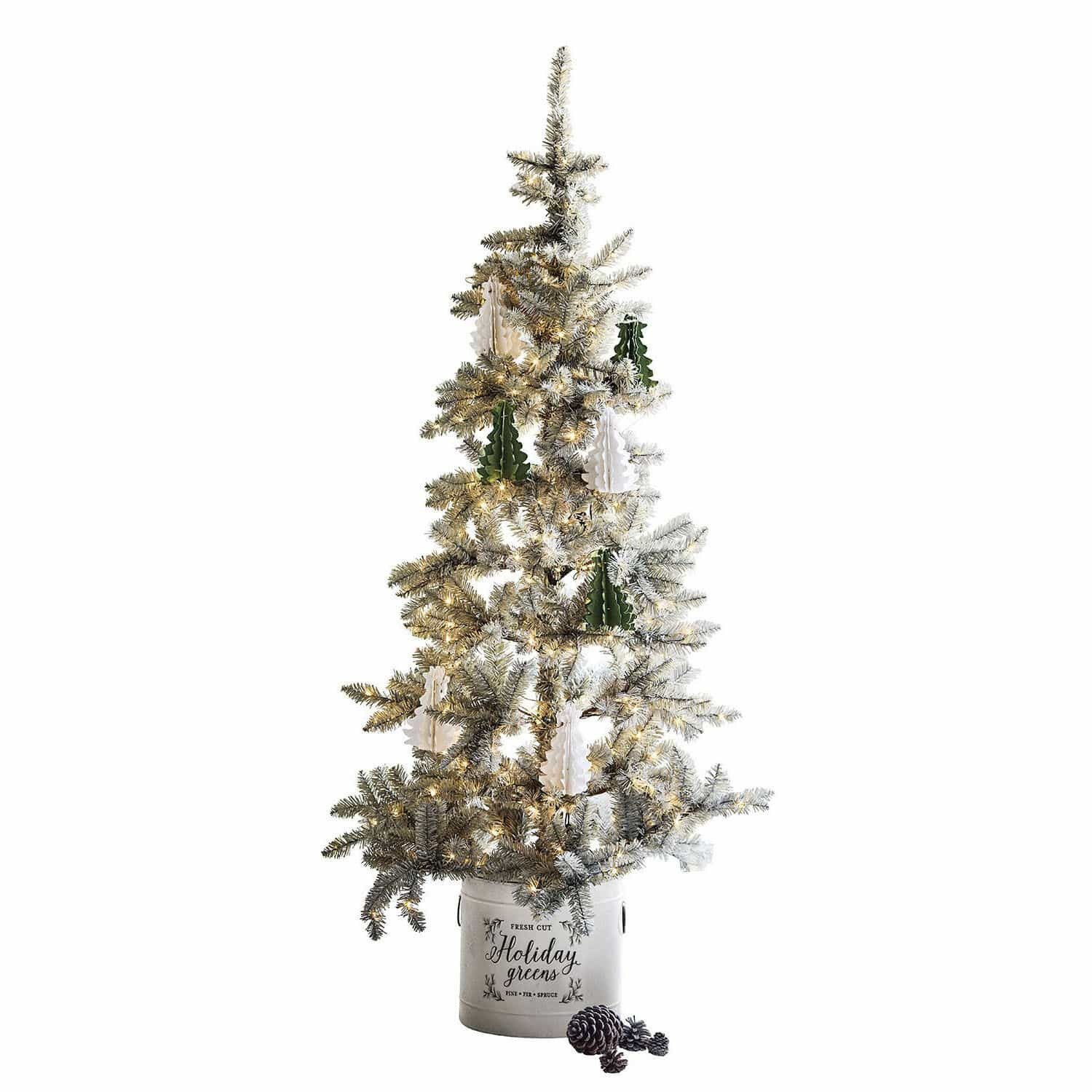 Mirabeau Künstlicher Weihnachtsbaum Weihnachtsbaum Sansais grün/weiß, none