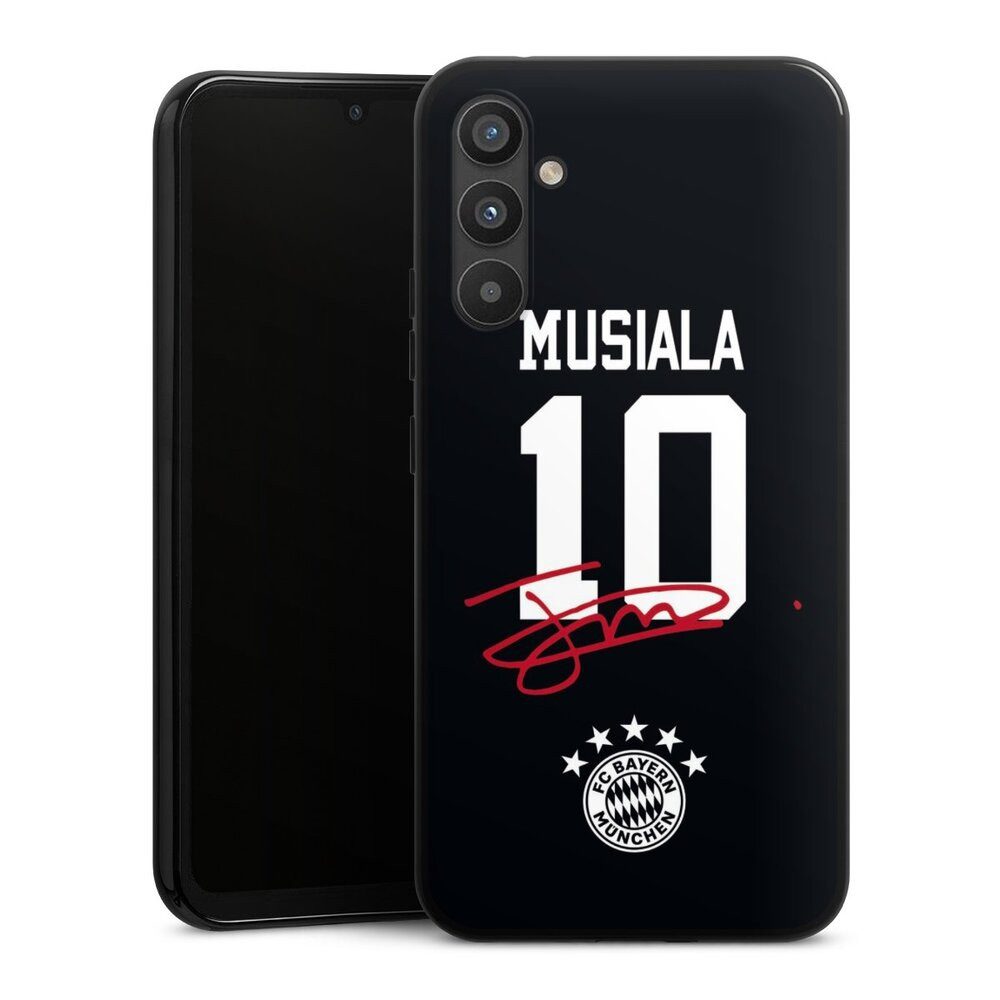 DeinDesign Handyhülle FC Bayern München Jamal Musiala FCB Musiala 10, Samsung Galaxy A34 5G Silikon Hülle Bumper Case Handy Schutzhülle
