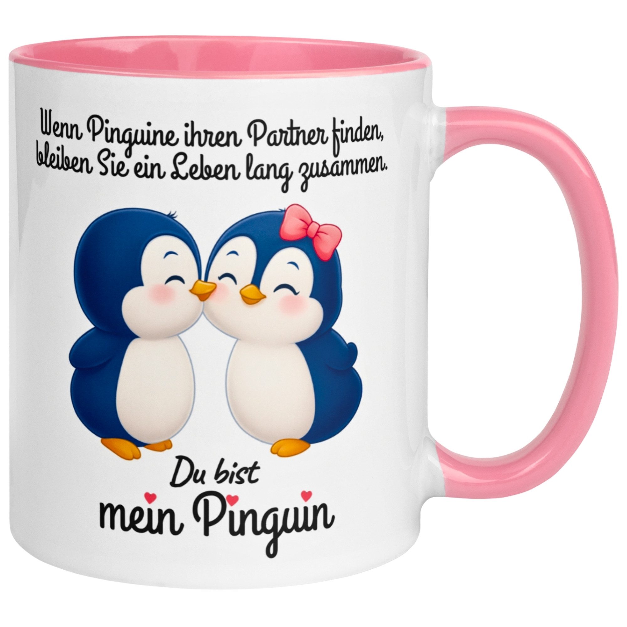 Momentals Tasse Liebe – „Pinguine bleiben zusammen“ – Ich liebe Dich Geschenk Partner, Gratis Versand · Links-&Rechtshänder · Spülmaschinenfest