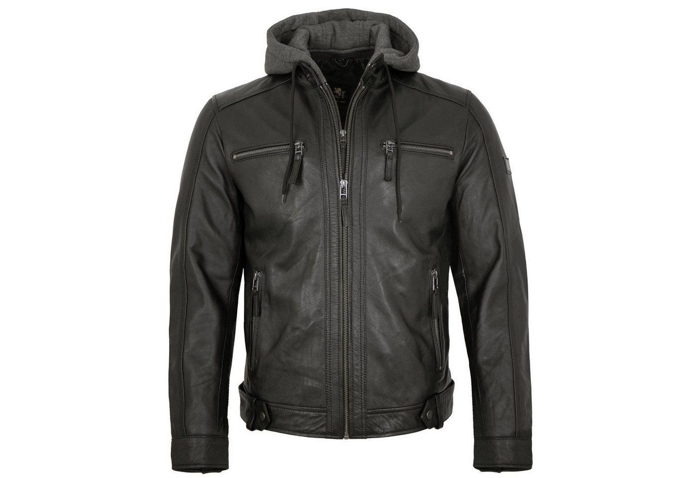 Otto Kern Lederjacke Smudo OTTO KERN - Herren Lederjacke Kapuze Lammnappa schwarz