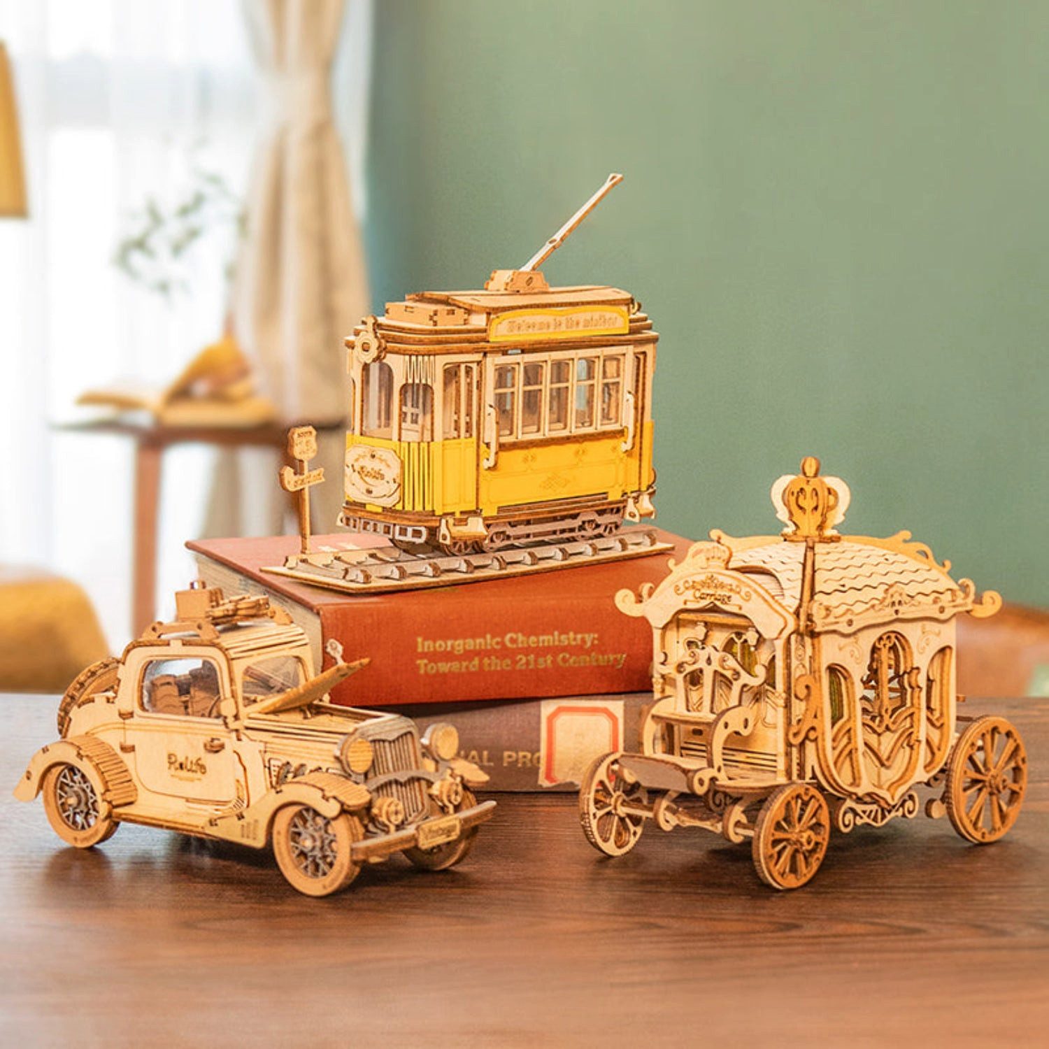 Robotime 3D-Puzzle Vintage Auto mit Gitarre 3D Puzzle, 164 Puzzleteile