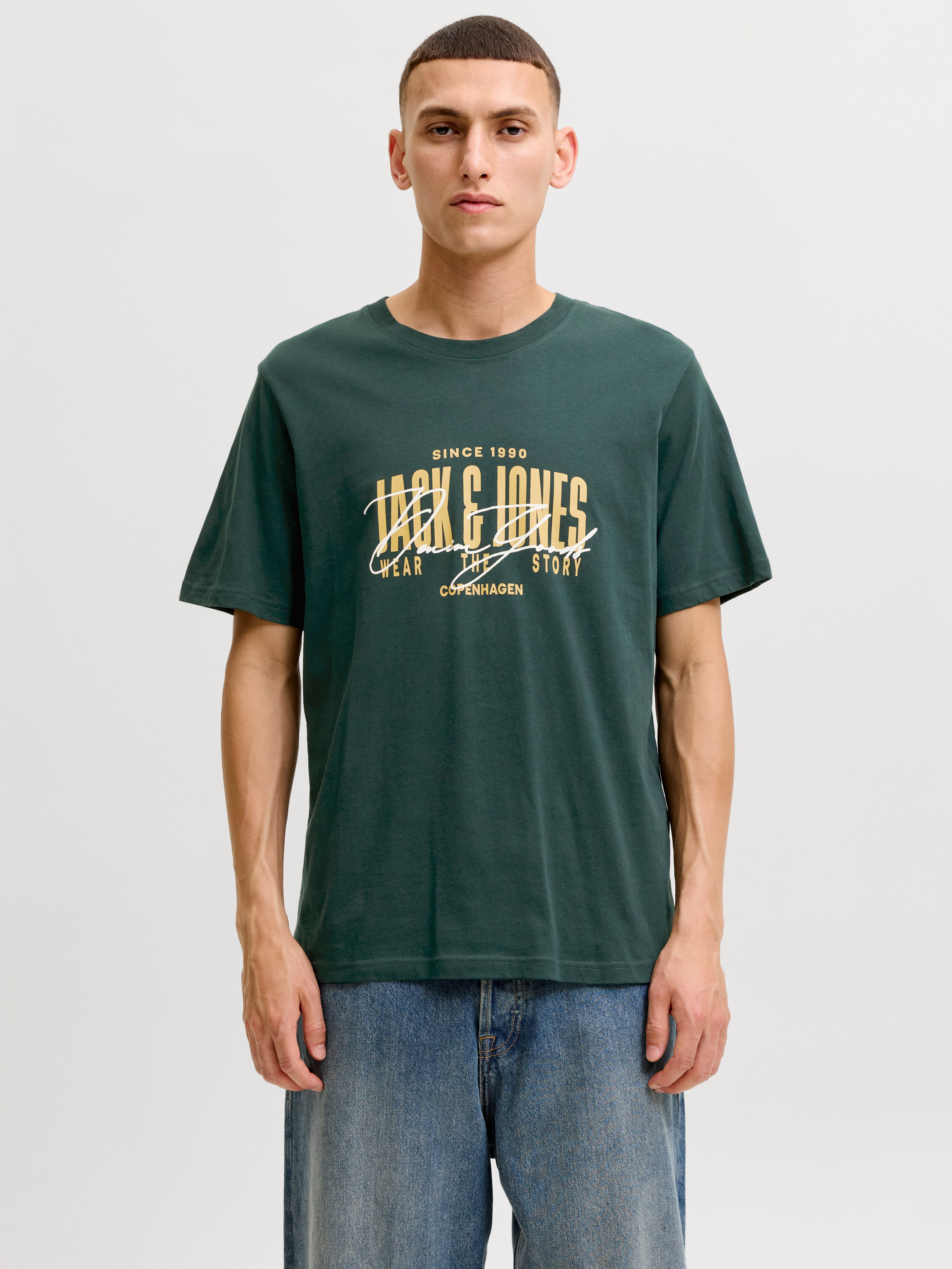 Jack & Jones T-Shirt JJAERO TEE SS CREW NECK Baumwolle, regular fit
