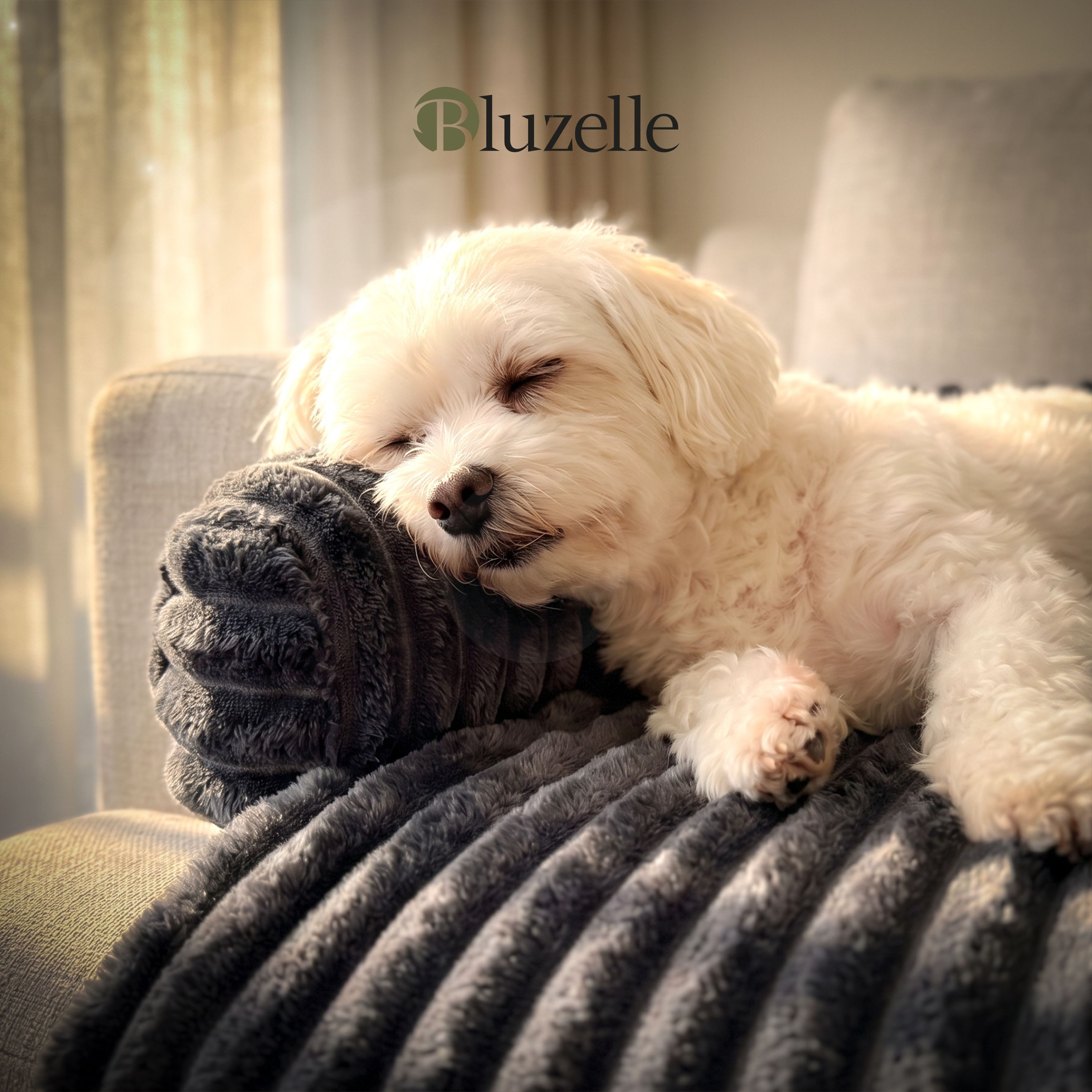 Bluzelle Tierbett Hundebett Sofa Schutz Auflage für kleine und mittelgrosse Hunde, Plüsch / Bezug Abnehmbar & Waschbar, Wasserdichte Hundematte Couch Möbel Cover Schutzdecke Hundedecke