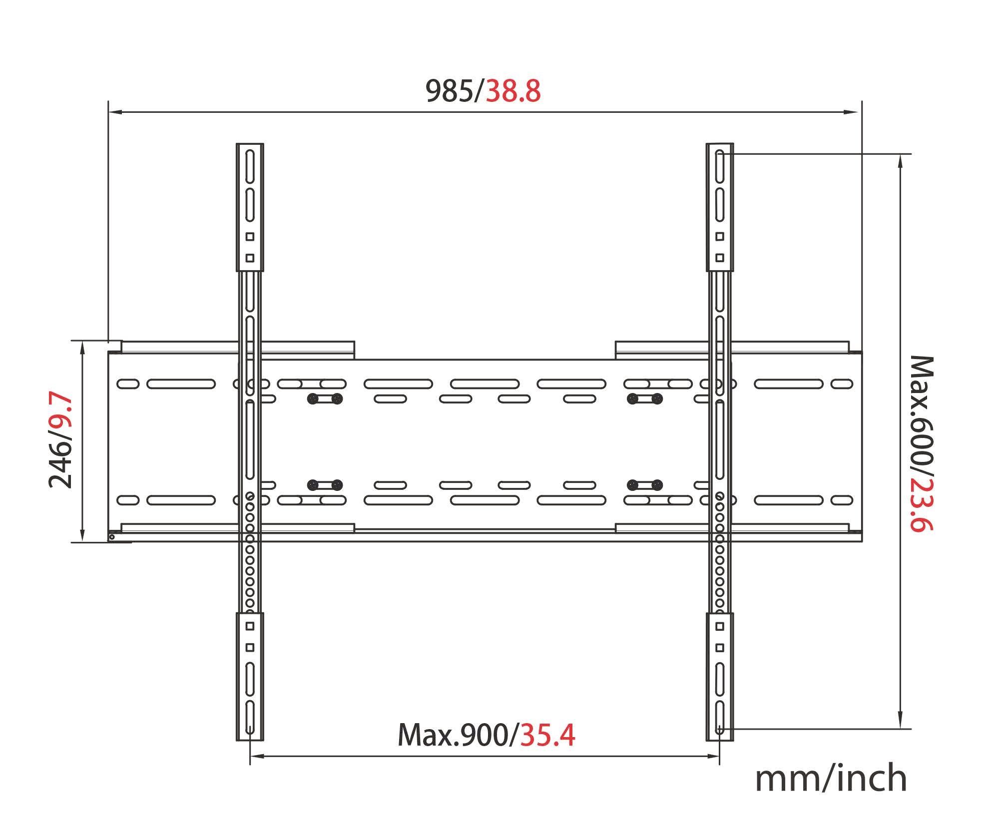 my wall TV-Wandhalterung HP32L, (bis 100 Zoll, Für große Fernseher - mit Diebstahlschutz)