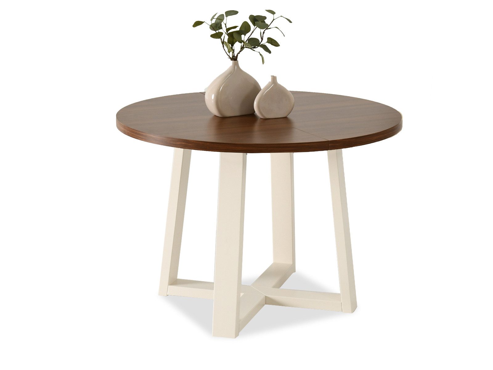 Compleo Esstisch Rund, Loft Design, 100-180 cm, Küchentisch ausziehbar ARIO günstig online kaufen