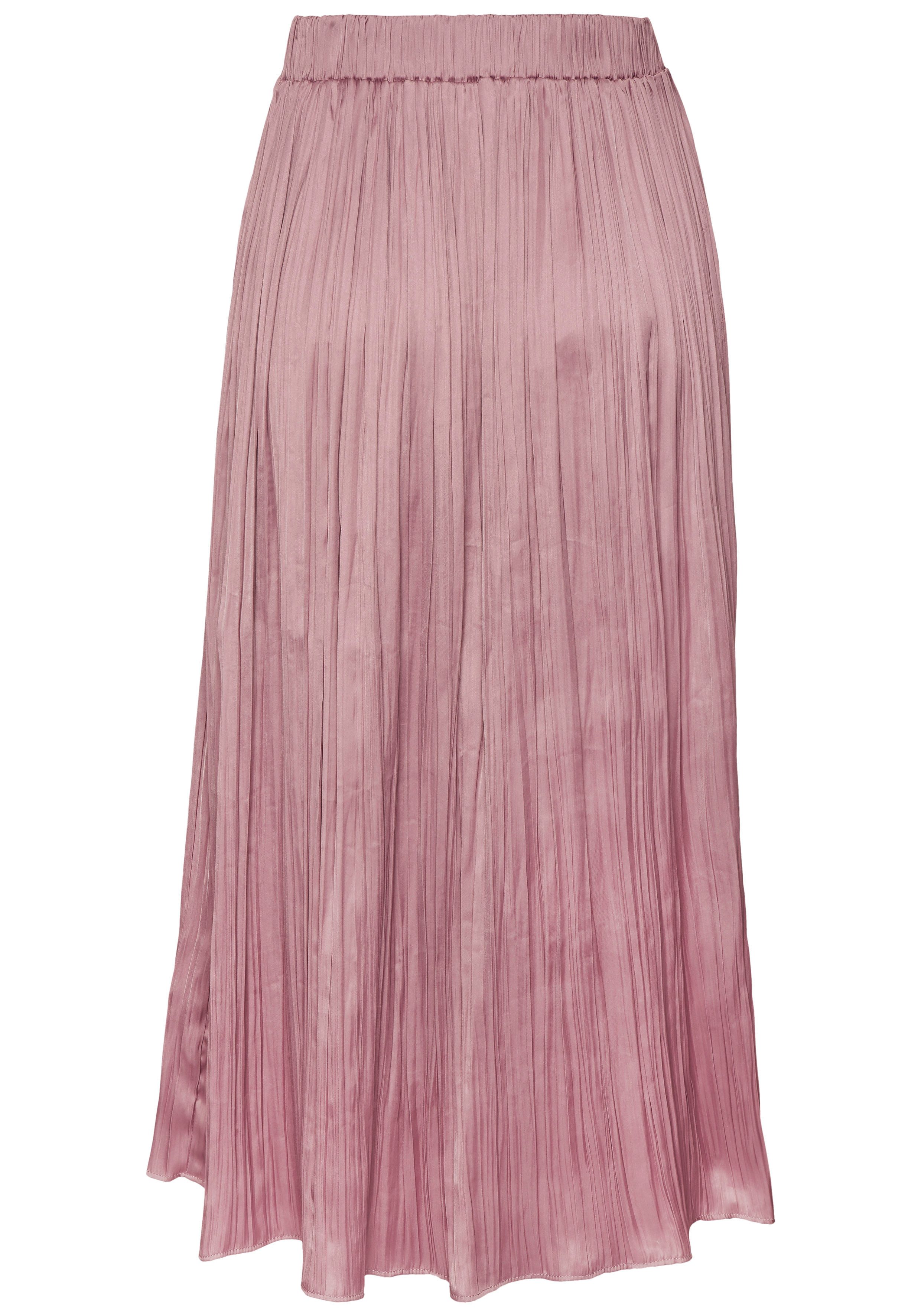 LASCANA Maxirock mit Plisseefalten, edel glänzende Ware, festlich