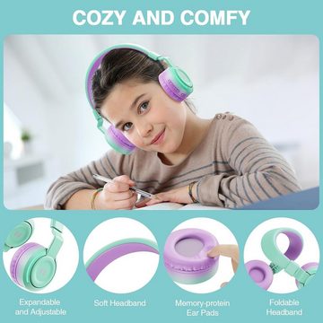 Seenda Gesunder Hörgenuss Kinder-Kopfhörer (Ohrmuscheln und vielseitiger Konnektivität, integriertem Mikrofon, mit Stylischen LED-Lichtern, 35 Stunden Spielzeit, ganztägigem Komfort)