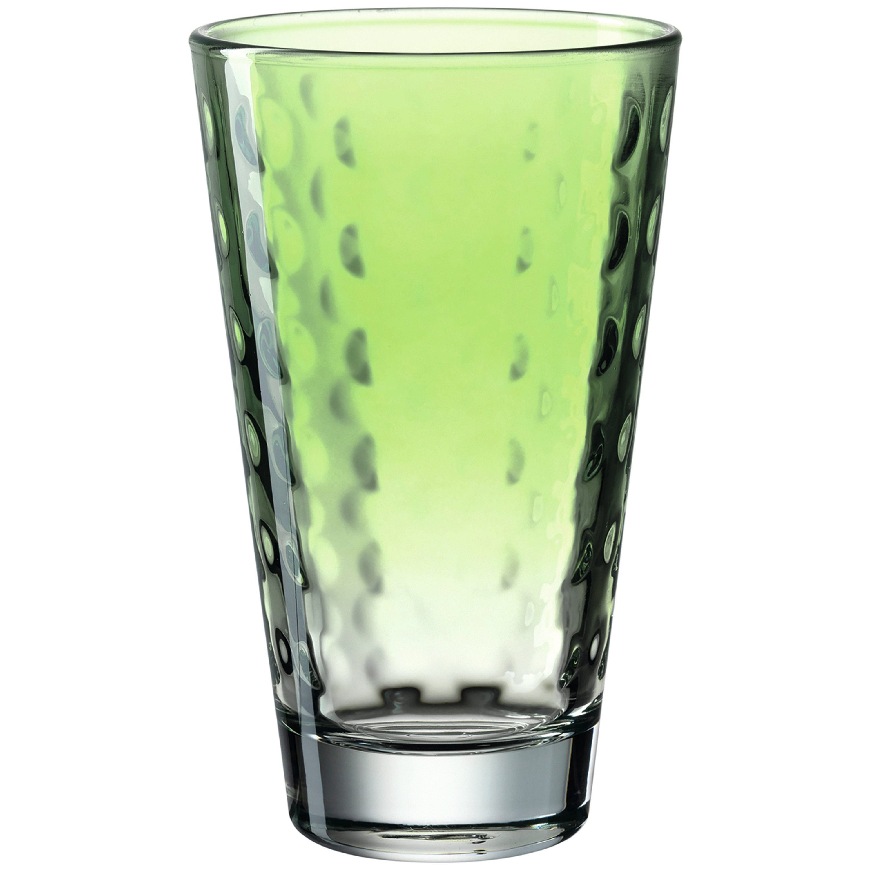 LEONARDO Glas LEONARDO Glas aus der Serie OPTIC, Füllmenge 300 ml., Buntglas, pastell grün, Glas