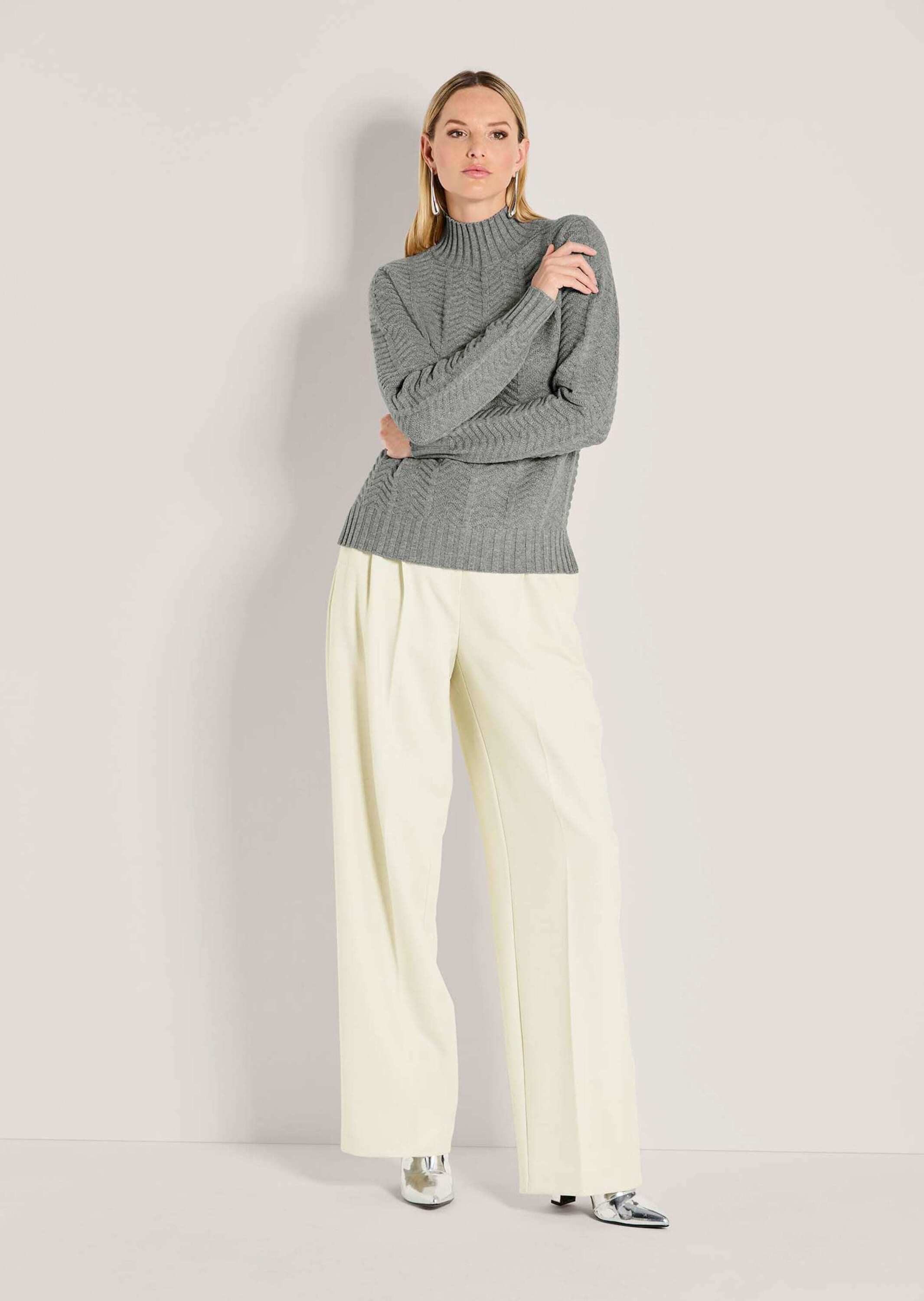 Strickpullover Eleganter Winterpullover mit Strukturstrick