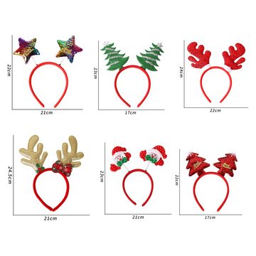 GelldG Stirnband 6Pcs Weihnachten Stirnbänder Weihnachten Stirnband Elfen Hut