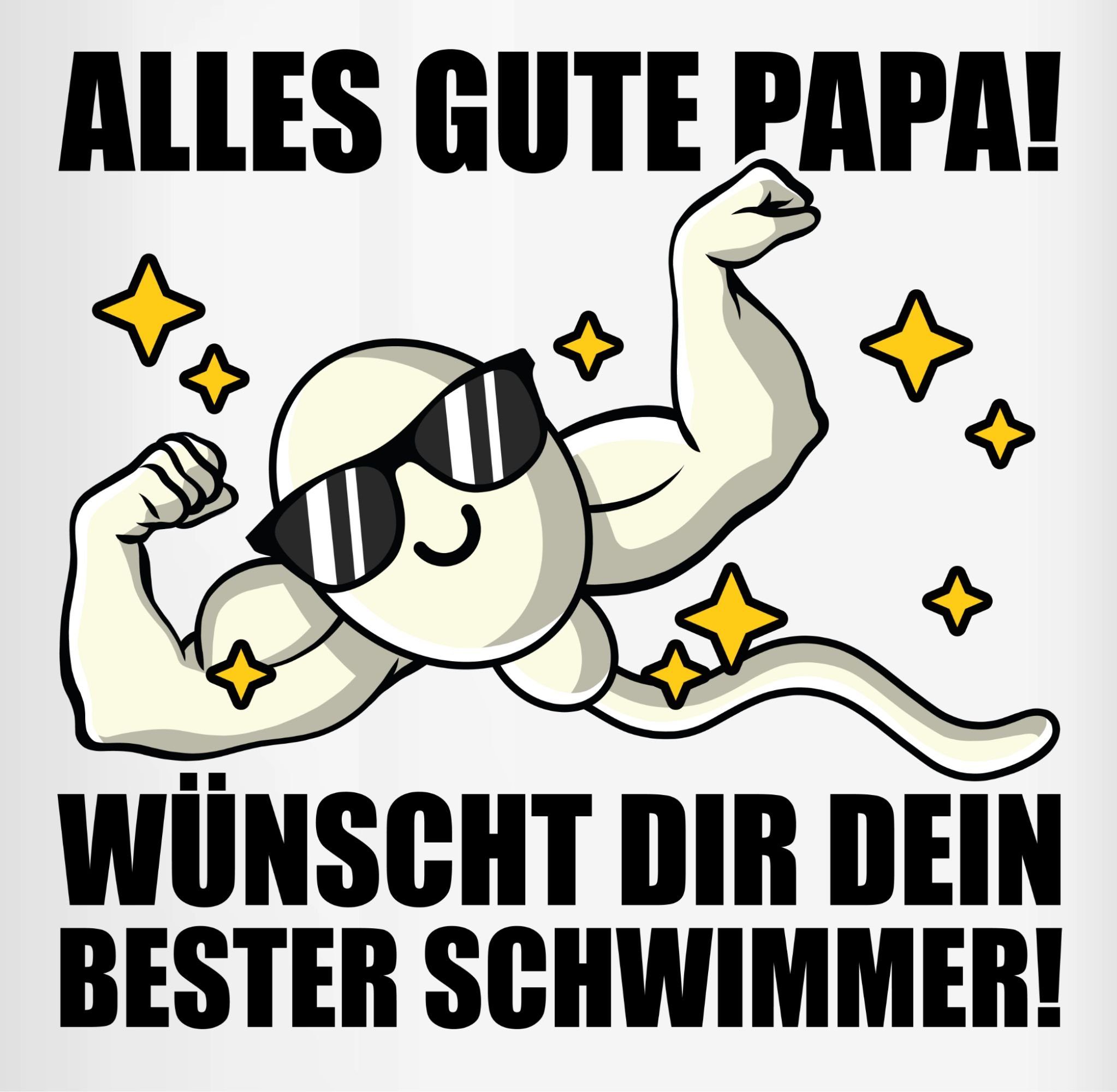 Shirtracer Tasse Alles Gute Papa - Wünscht dir dein bester Schwimmer, Keramik, Geschenk Vatertag Kaffeetasse