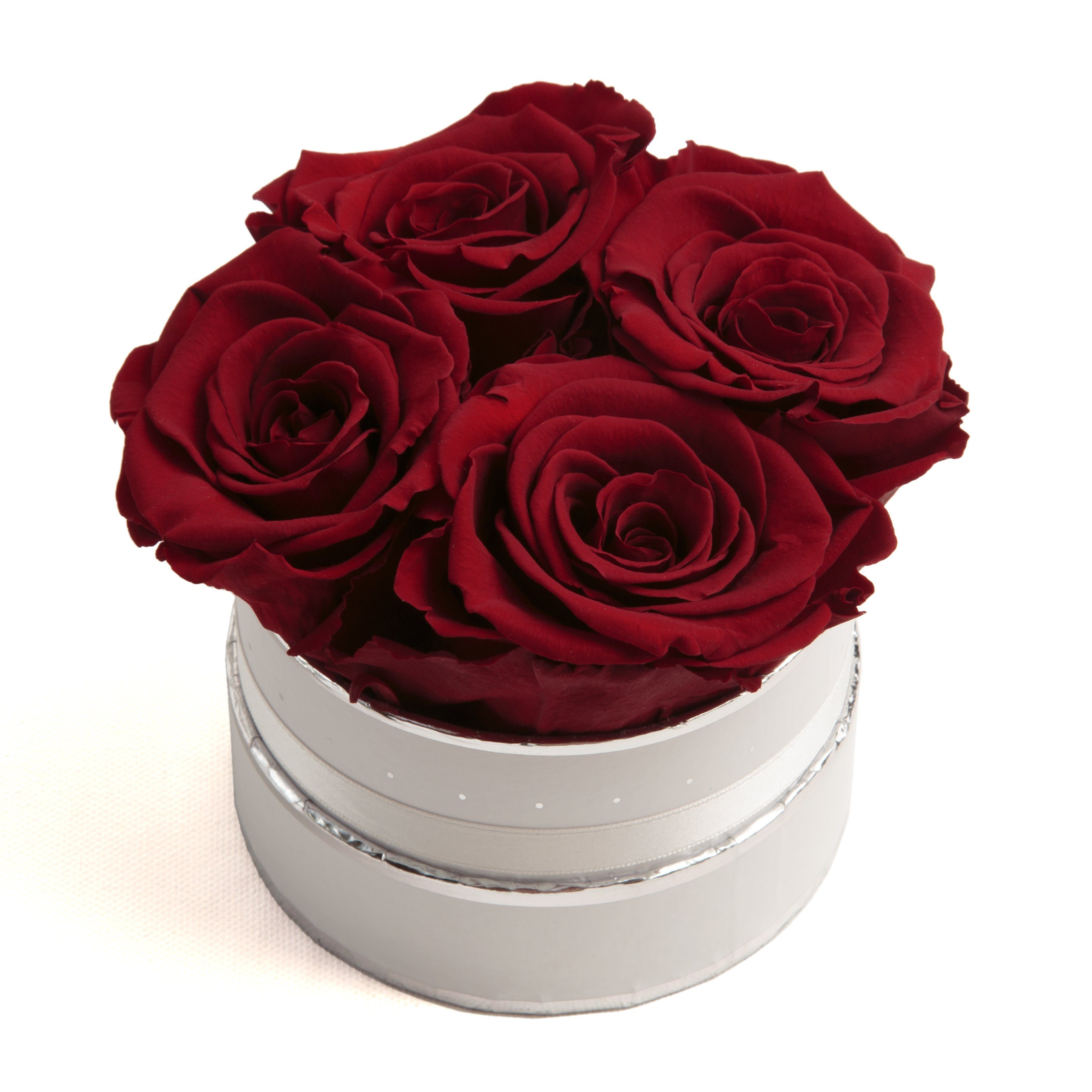 Kunstblume Infinity Rosenbox weiß rund 4 günstig online kaufen