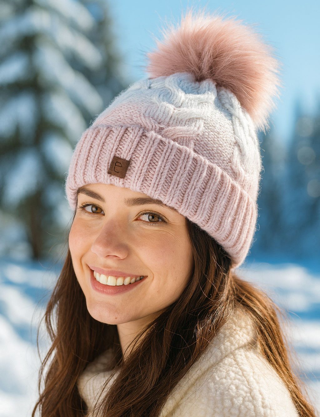 Faera Bommelmütze Wintermütze Damen Herren Mütze Beanie Haube gefüttert Bommelmütze