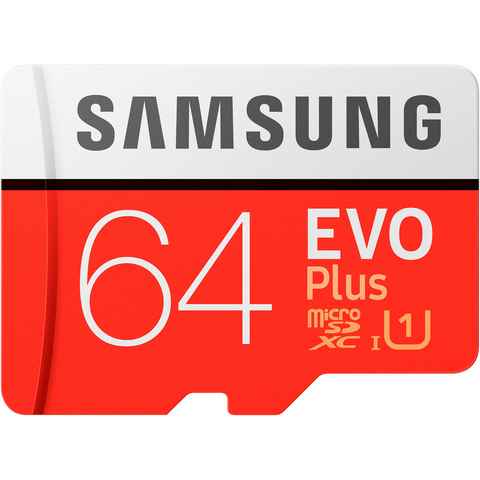 Samsung Evo Plus 64GB Speicherkarte (64 GB, UHS-I Class 10, 100 MB/s Lesegeschwindigkeit)