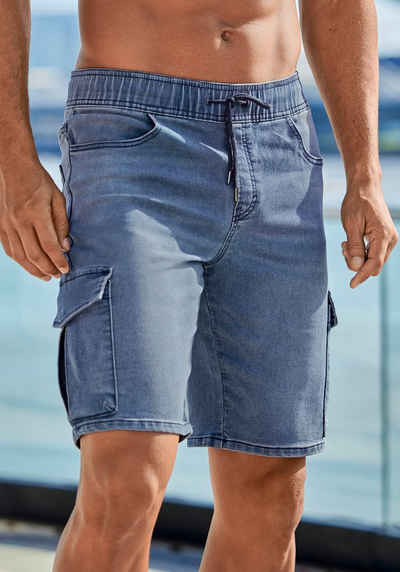 John Devin Jeansshorts mit Cargotaschen am Bein