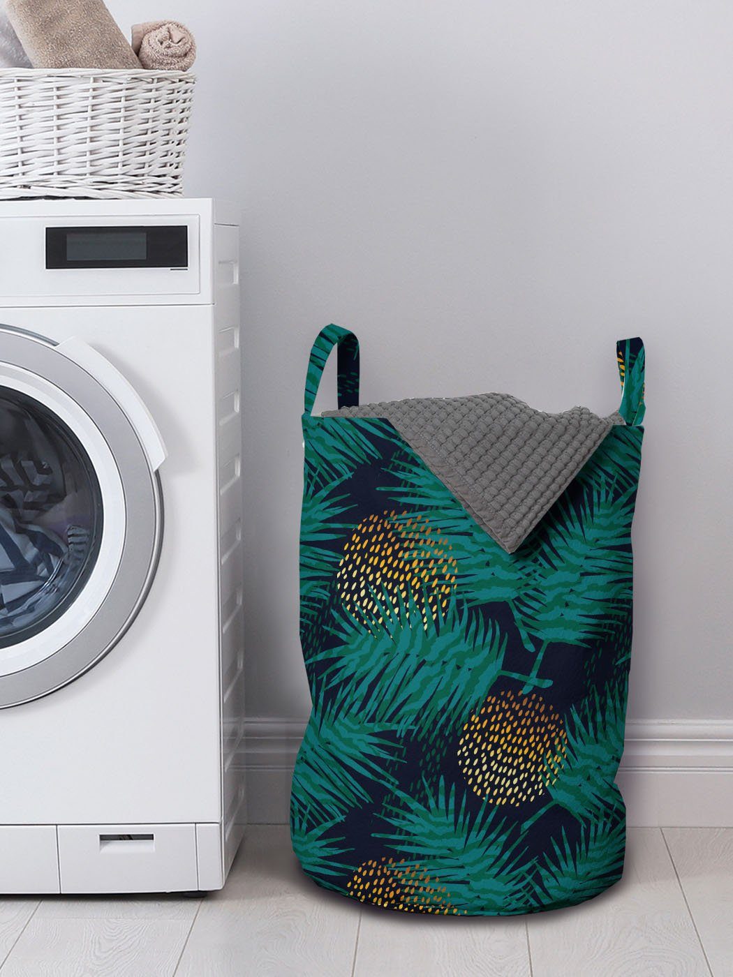 Waschsalons, mit Kordelzugverschluss Wäschesäckchen Griffen Abakuhaus Hawaii für Tropisch Wäschekorb Palmen mit