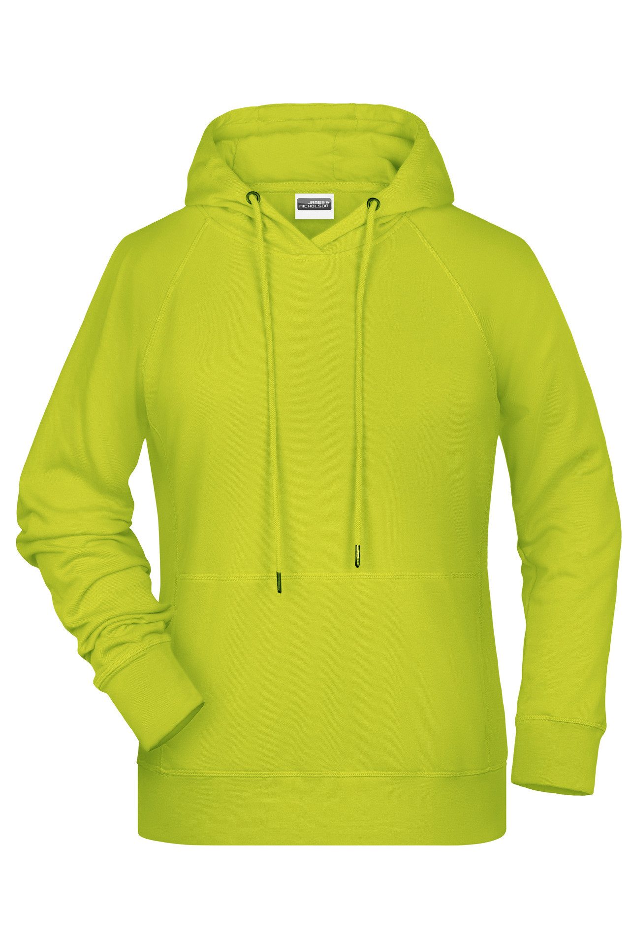 James & Nicholson Kapuzensweatshirt Hochwertiger taillierter Damen Hoody aus Bio-Baumwolle 8023 mit Kängurutasche und Kapuze