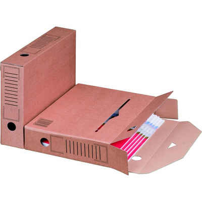 Smartbox Pro Archivcontainer (Spar-Set, 25 St., 25er-Set), Archiv-Ablageboxen 315x65x233mm Automatikboden und Klappen Archivkarton Breite 6,5cm
