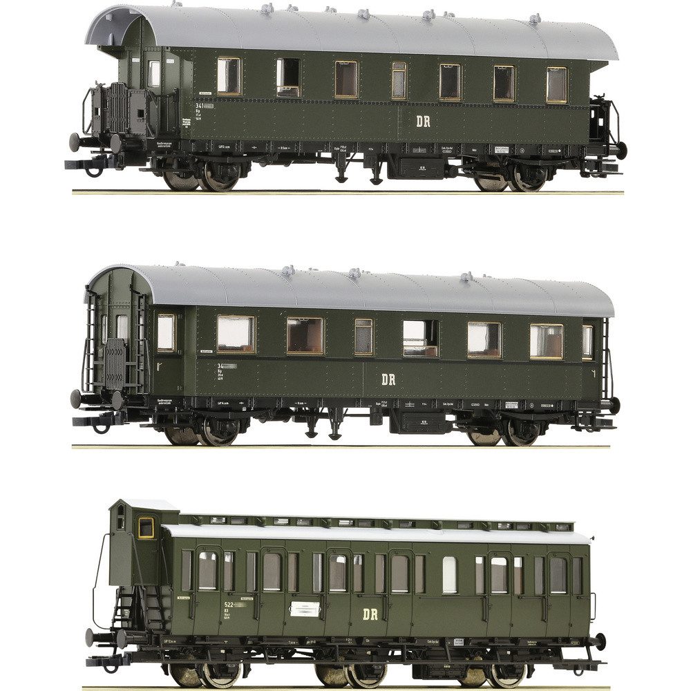 Roco Personenwagen Roco 6200131 H0 3er-Set 2: Nebenbahnzug der DR 2x Personenwagen 2. Kla
