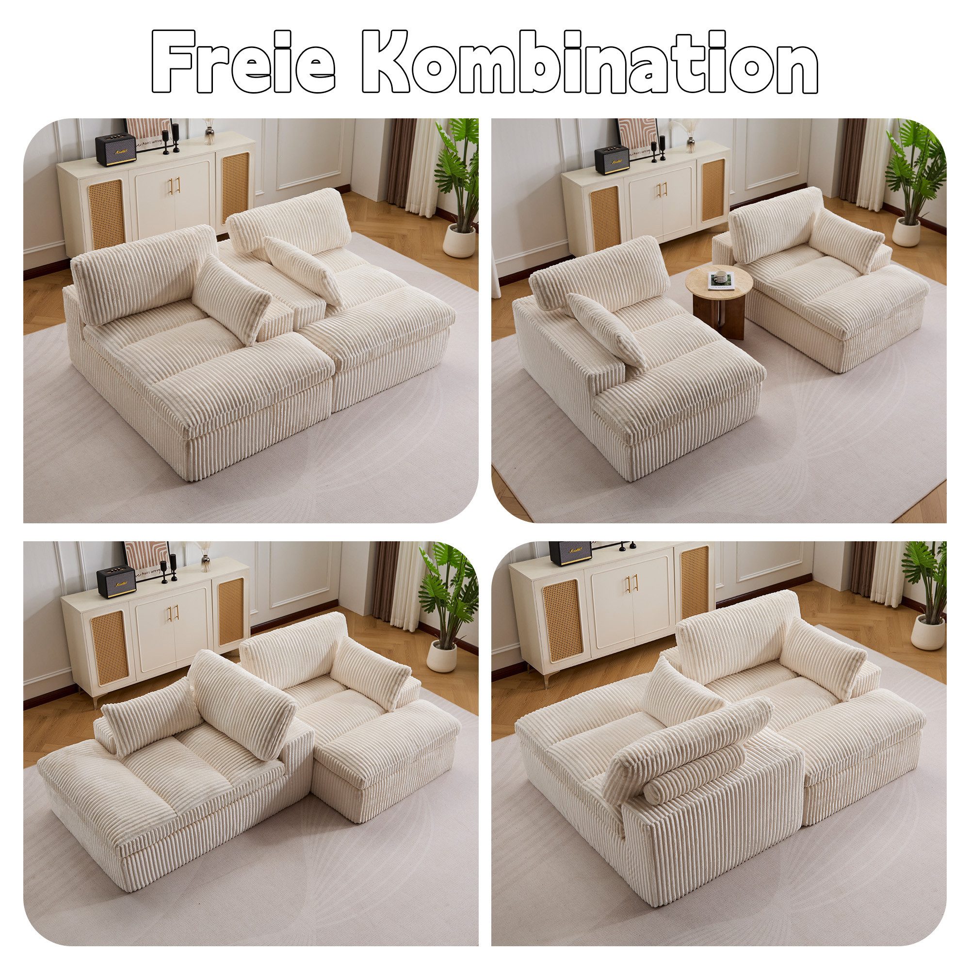 Vankel Loungesofa Schlafsofa 2-Sitzer Couch mit Bettfunktion und weichem Cordstoff, Bequemes Sofa für kleine Räume mit weichem Cord und Gästefunktion