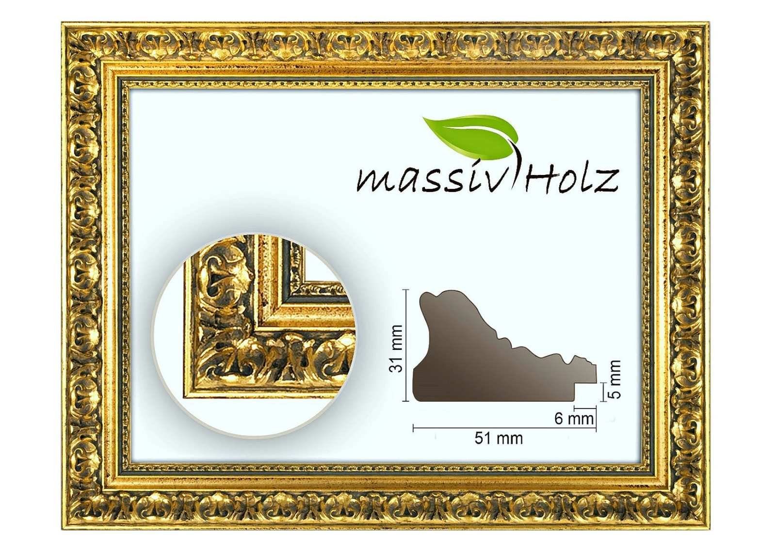 Bilderrahmen Neumann Einzelrahmen Barockrahmen 972 ORO, gold verziert, ohne günstig online kaufen