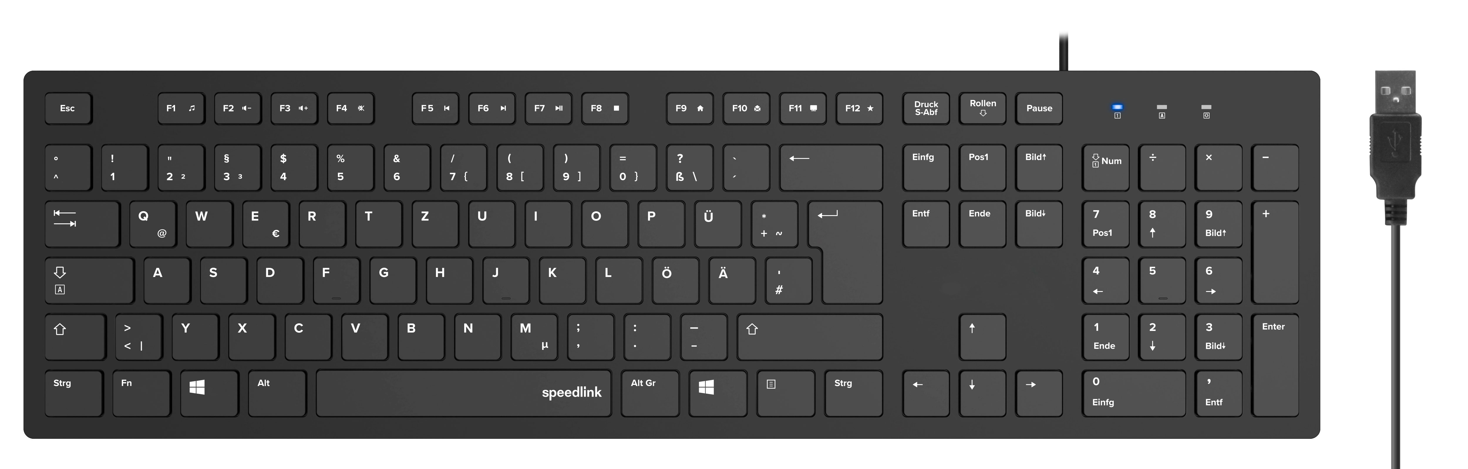 Speedlink NIALA Keyboard, black Tastatur (Flache Tasten)
