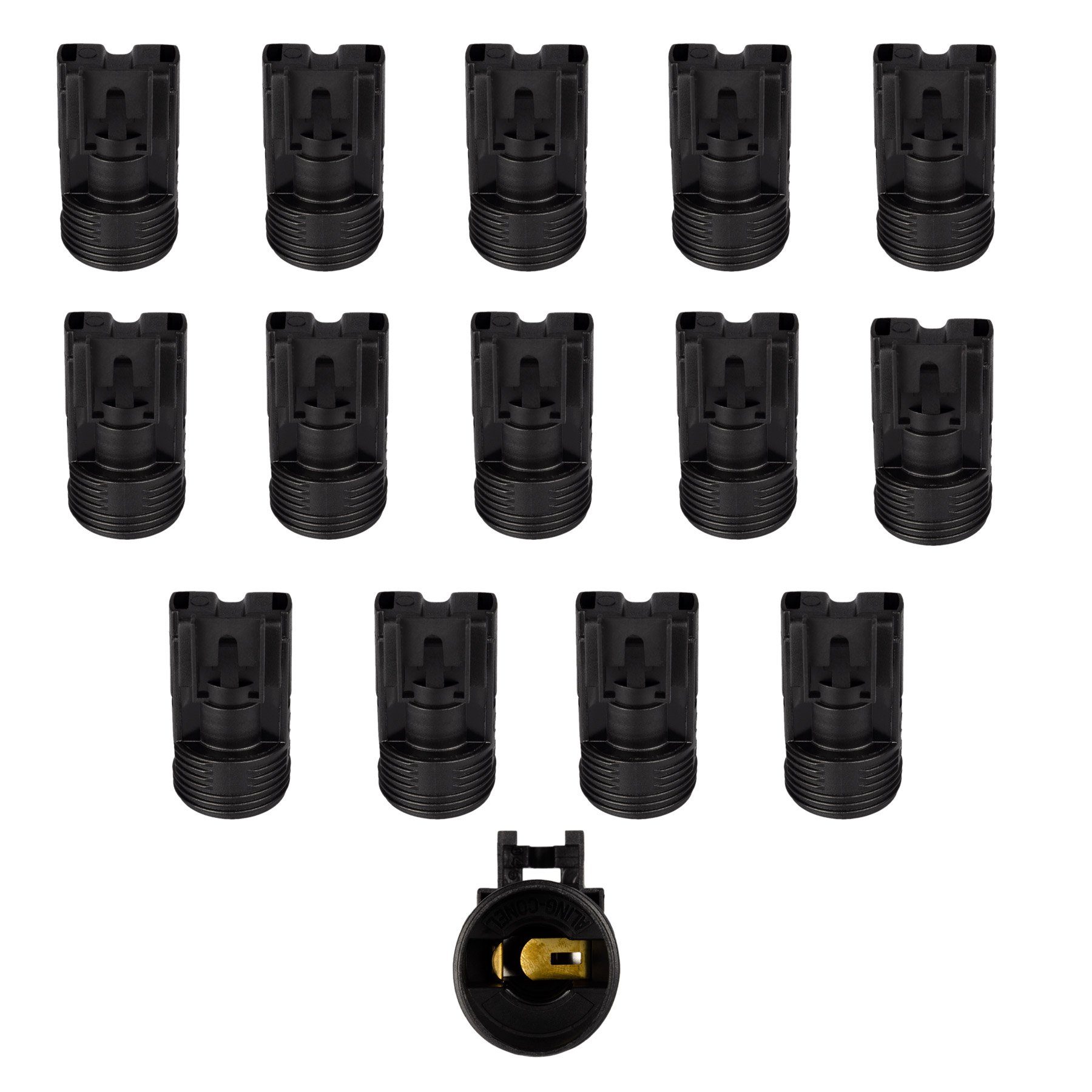 Aling Conel Лампыfassung E14 Gewindefassung mit Halterung mit 4,2 mm Schraubenloch Schwarz, (Set, 15-St)