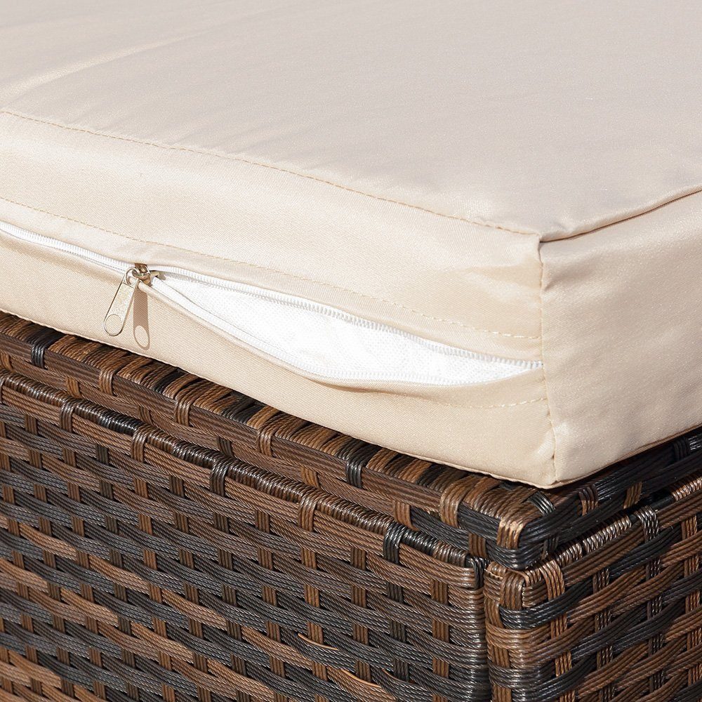 Melko Gartenlounge-Set Sitzgruppe Gartenlounge Sitzgarnitur Set aus Polyrattan XXL Lounge, (Set, 8-tlg., Lounge), Kissen inkl. Reißverschluss, daher abnehm- und waschbar