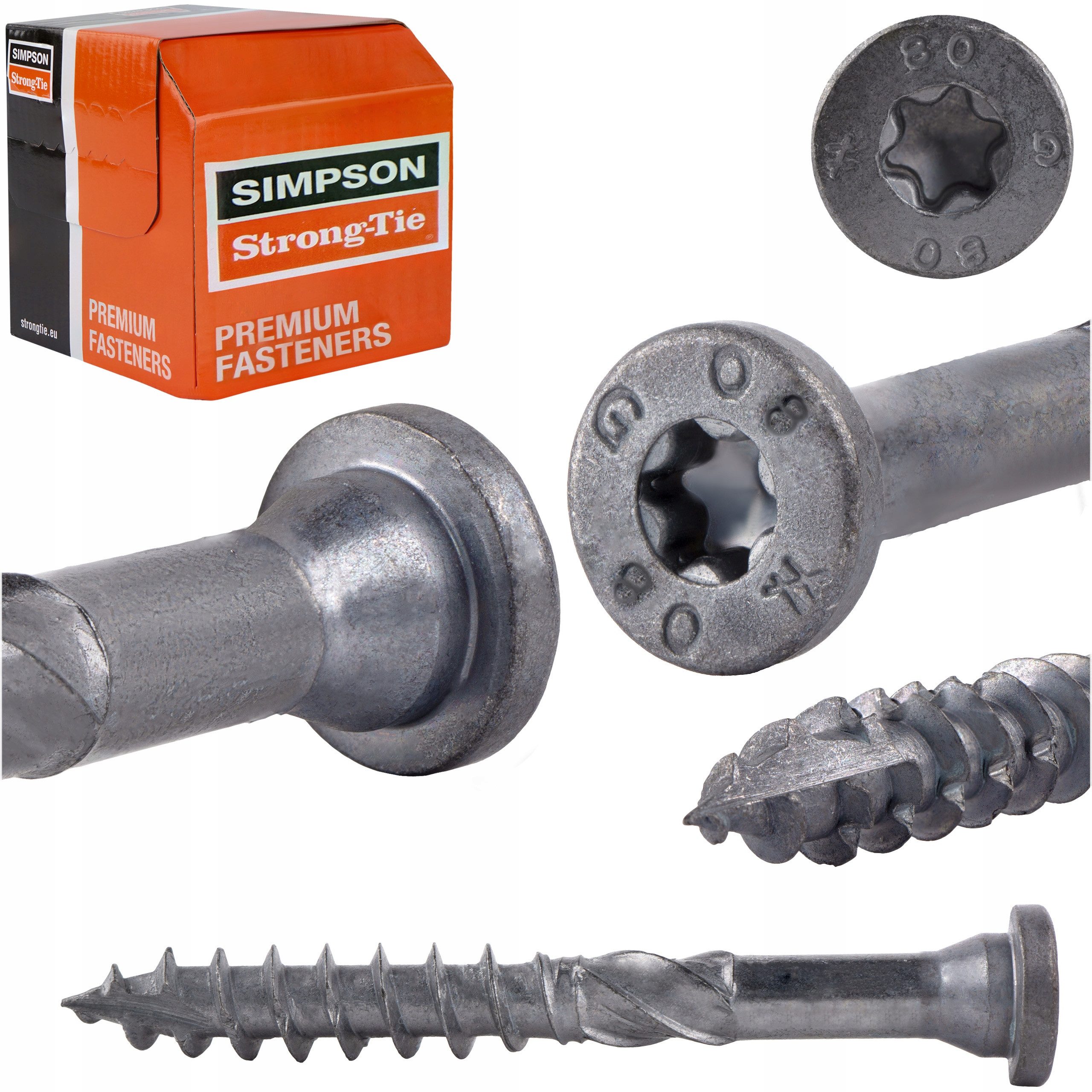 Simpson Strong-Tie® Holzbauschraube SSF Holzverbinder-Schrauben Rundkopf Torx Impreg+, (50 St)