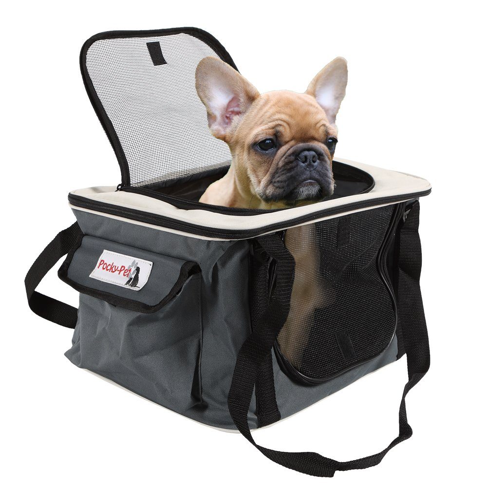 Home4Living Hundekorb Hundetransporttasche Hundetasche für Autositz Grau, Für Autositz