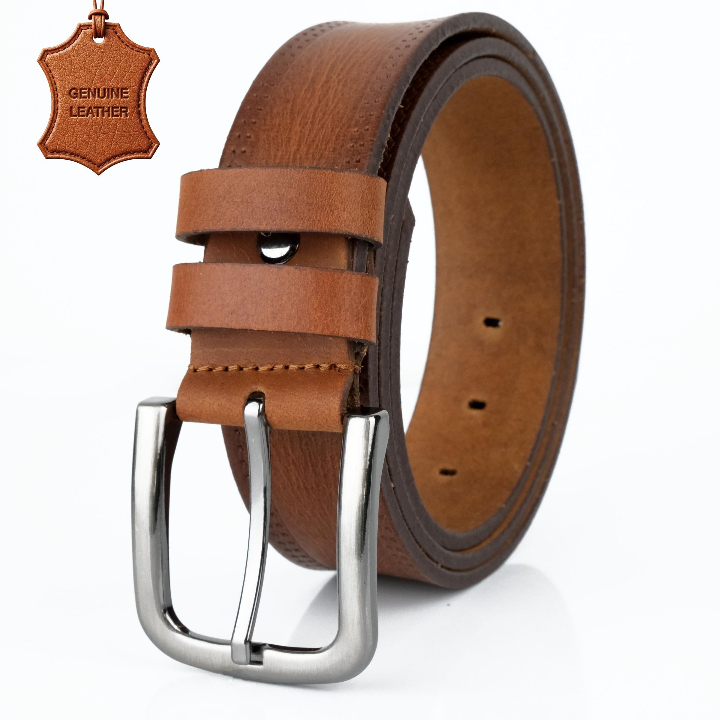 herémood Ledergürtel Gürtel Herren 4cm breit Ledergürtel Jeans Premium Geschenke für Männer (100 % Echtleder Gürtel handgefertigt, hochwertig verarbeitet, kürzbar, 1-St., Cognac 115 cm – 4 cm breit – echtes, robustes Büffelleder, langlebig) Ledergürtel Herren Cognac – robust & edel, ideales Herrengeschenk