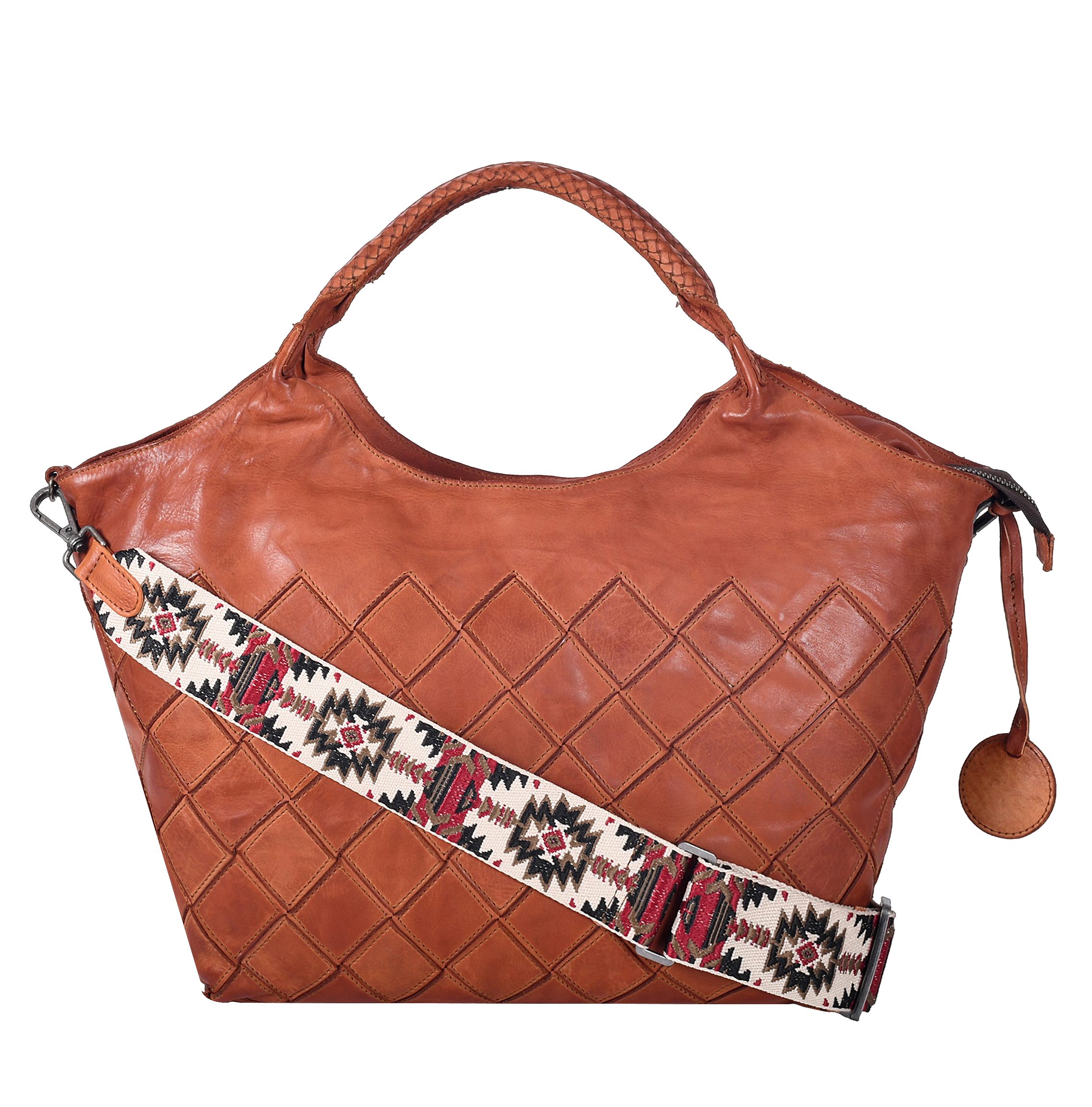 HARBOUR 2nd Handtasche Venezia, Damen Umhängetasche, Schultertasche, Tragetasche mit Flechtmuster